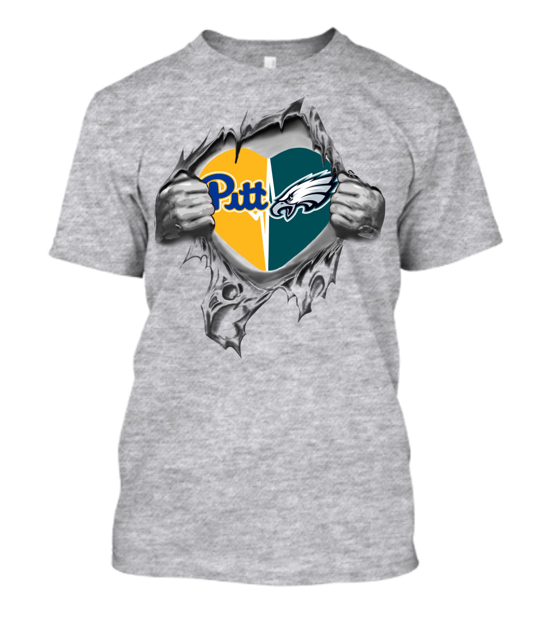 Pitt Panthers And Philadelphia Eagles Heart T-Shirt