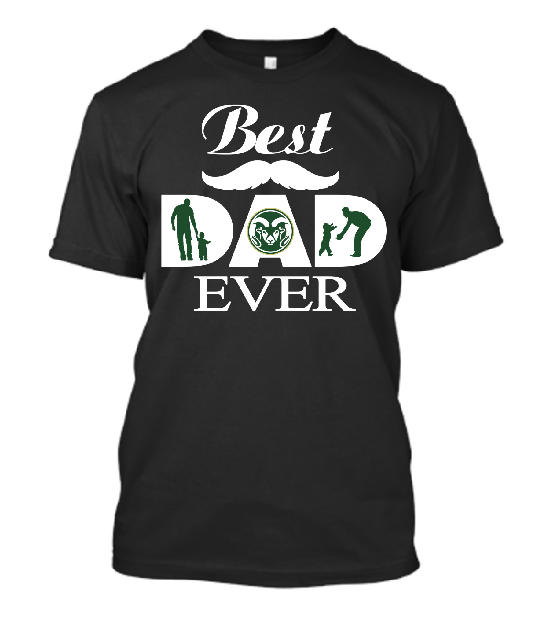 Best Dad Ever Colorado State Rams Logo Silhouette T-Shirt