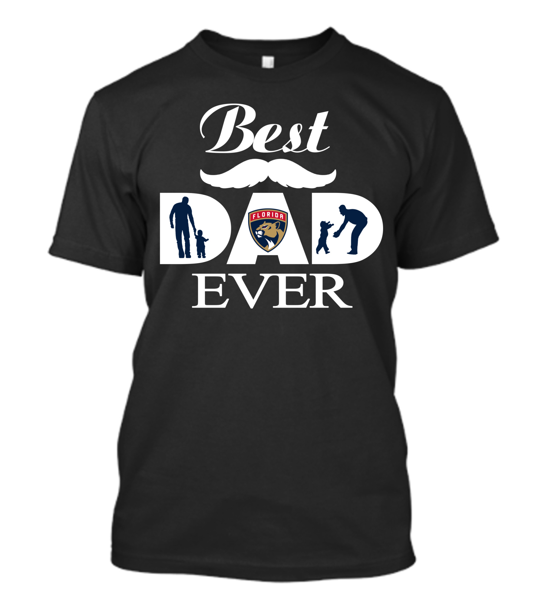 Best Dad Ever Florida Panthers Logo Father And Child Silhouettes T-Shirt