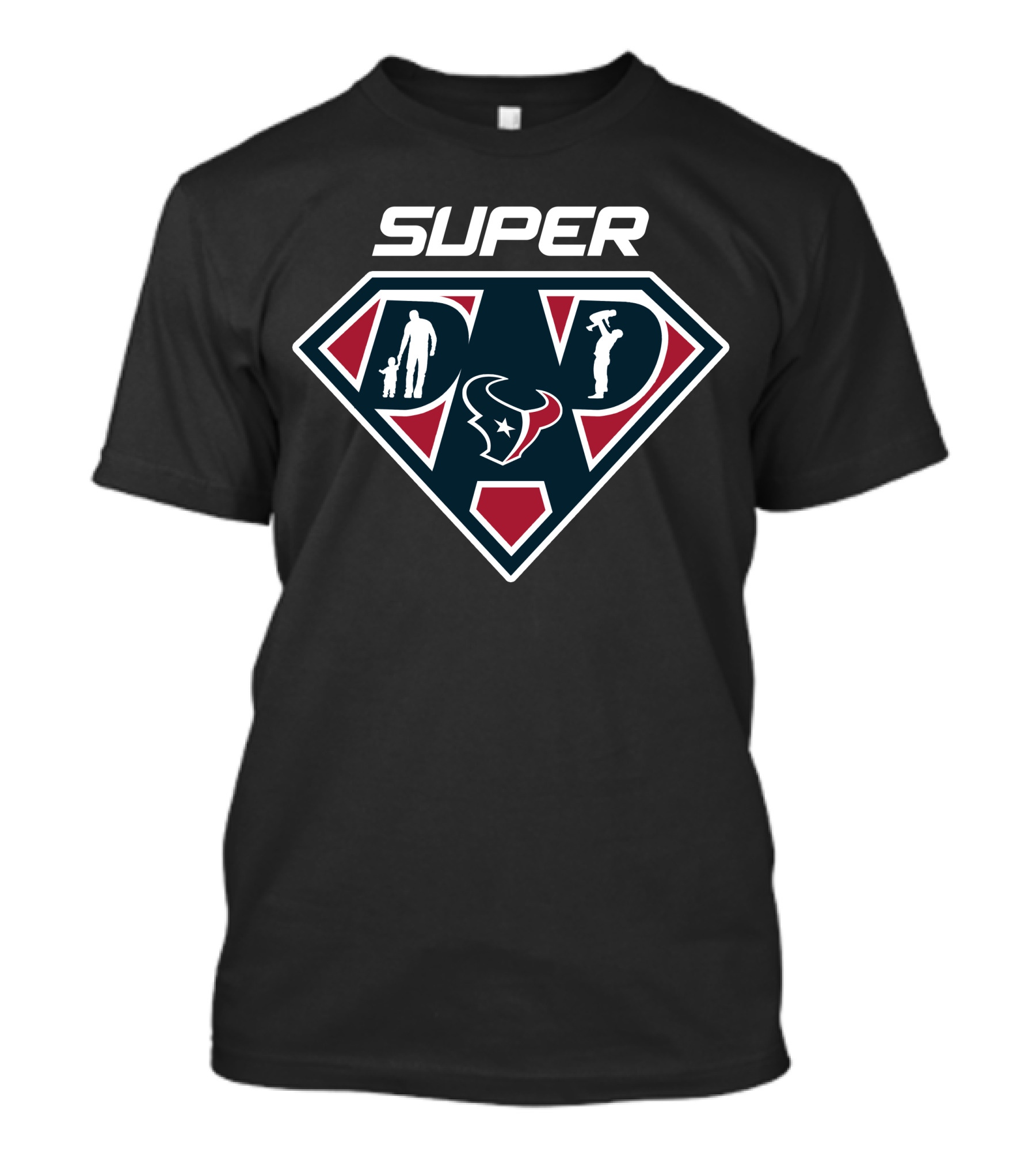 Super Dad Houston Texans Logo Father's Day Tribute T-Shirt