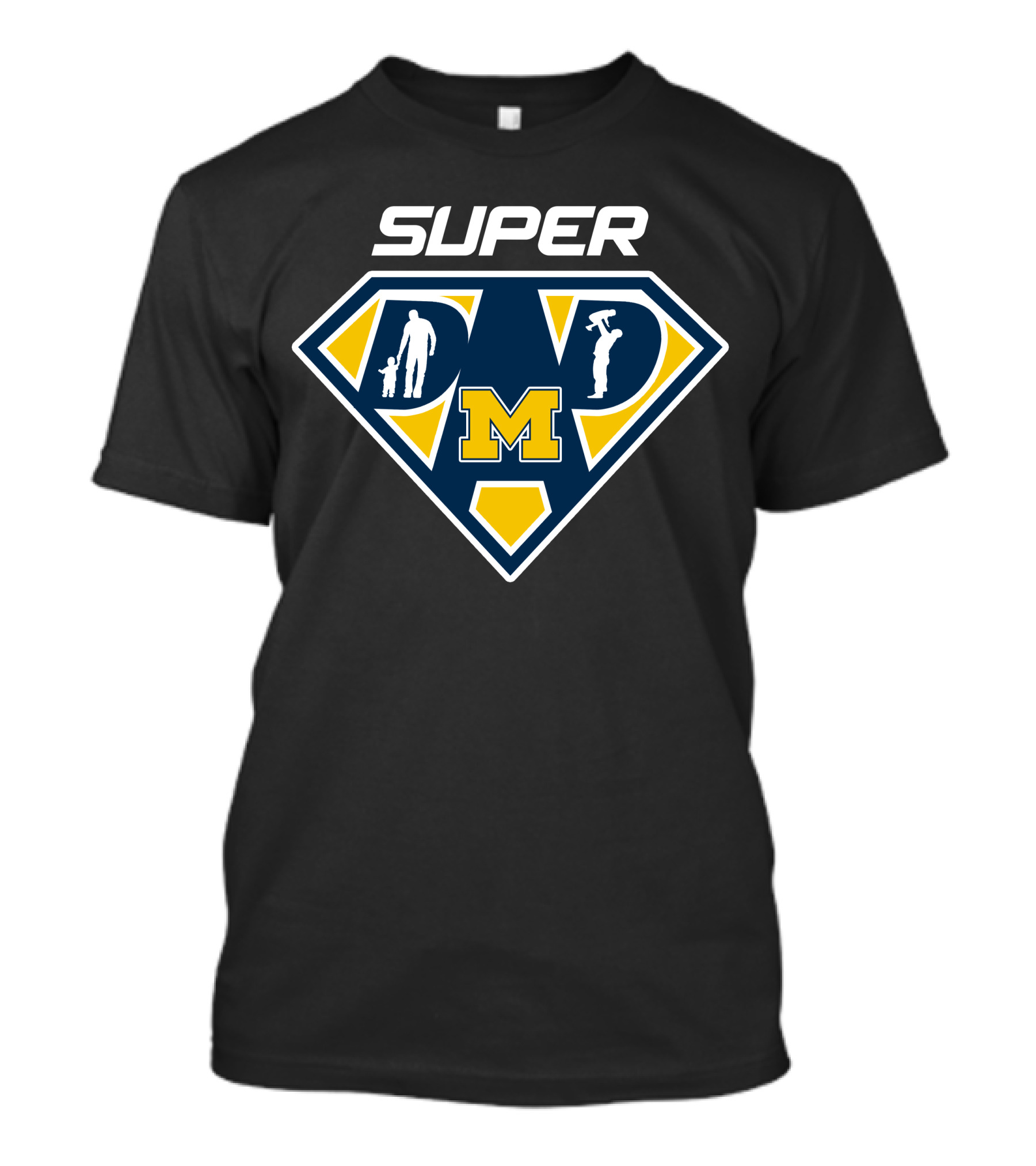 Super Michigan Wolverines M Dad T-Shirt