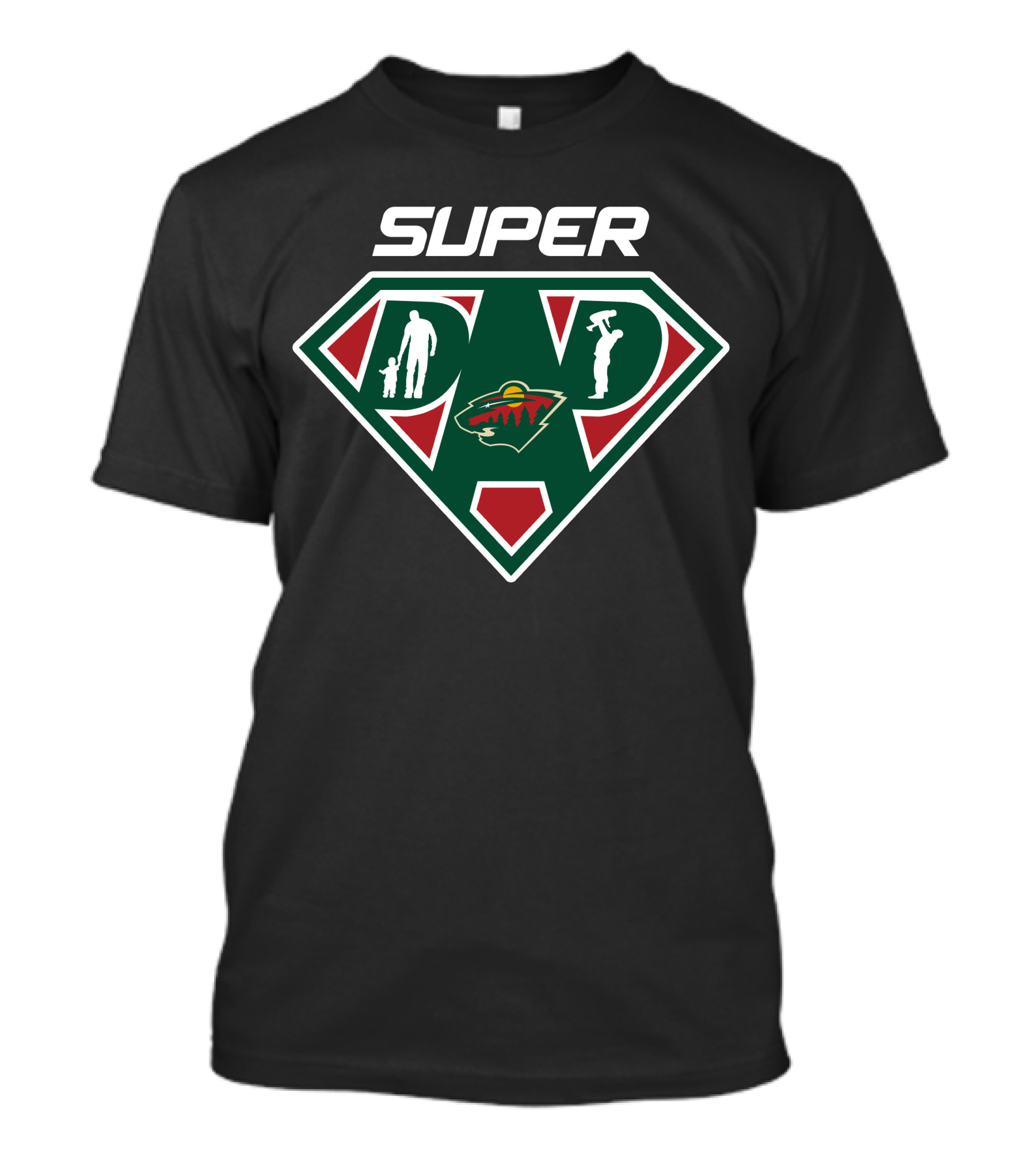 Super Dad Minnesota Wild Hockey Symbol T-Shirt