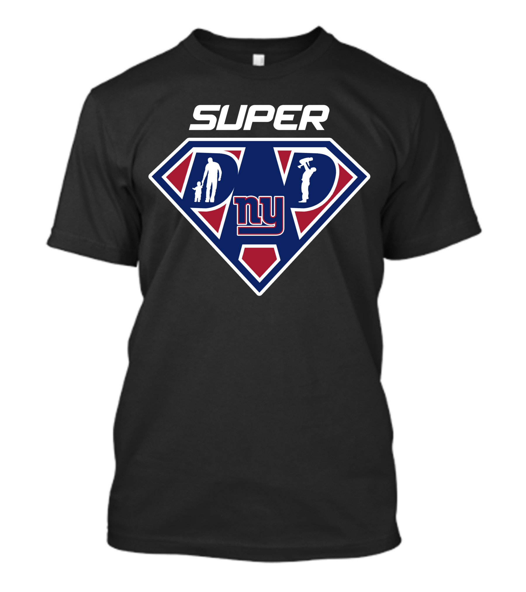 Super Dad New York Giants Ny Logo Family Silhouette T-Shirt
