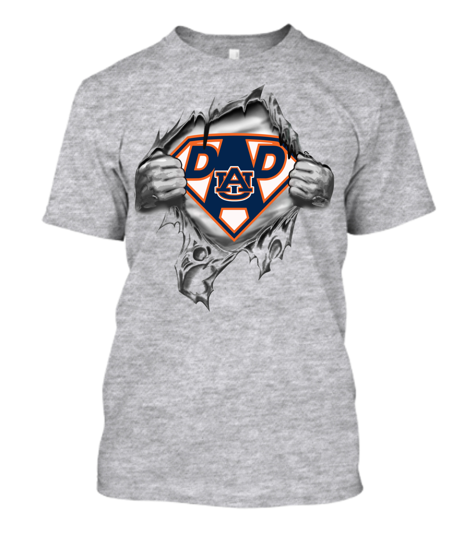 Auburn Tigers Super Dad Au Logo Dad Text Hero T-Shirt