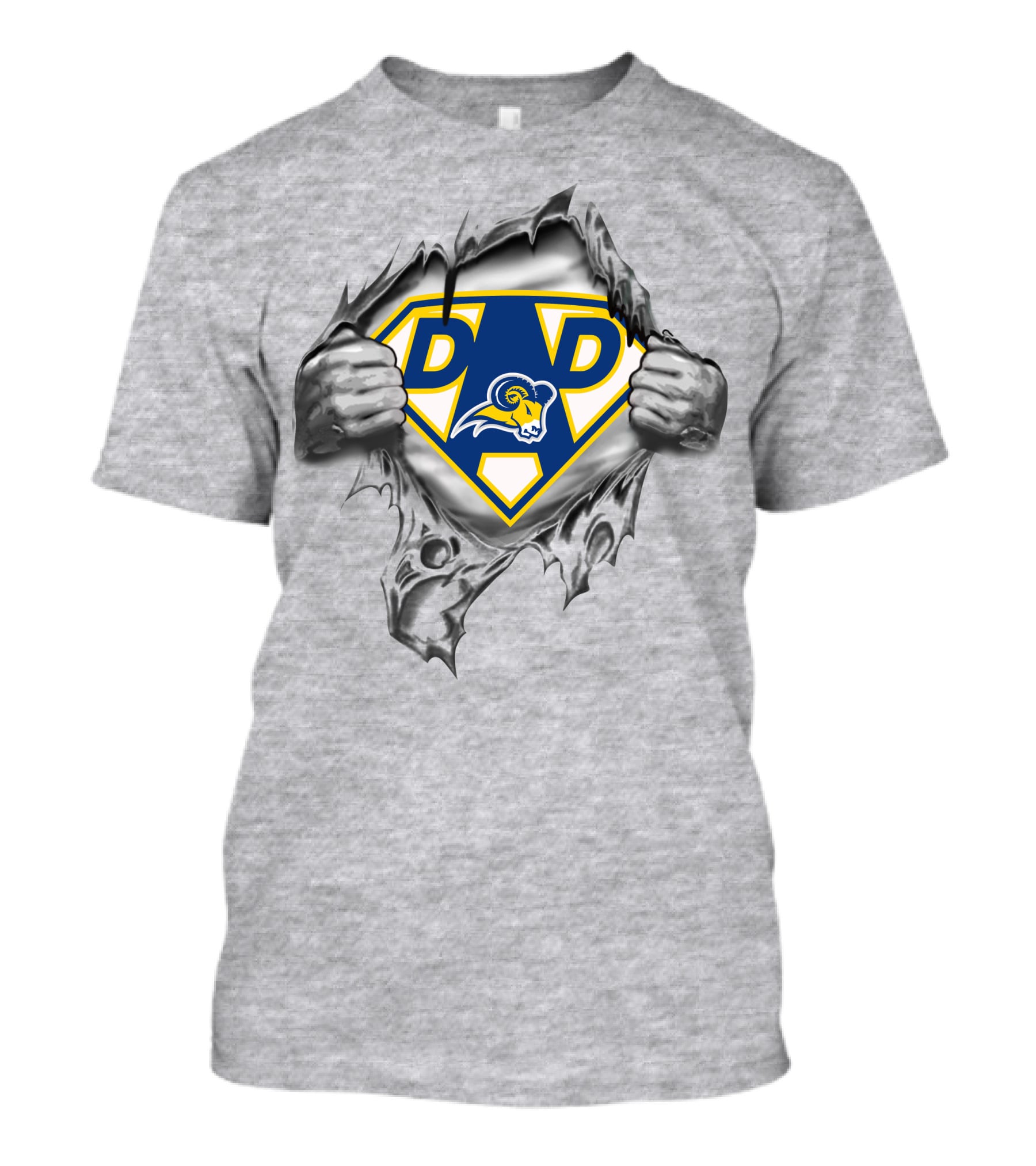 Texas Wesleyan Rams Dad Logo Superman Style T-Shirt