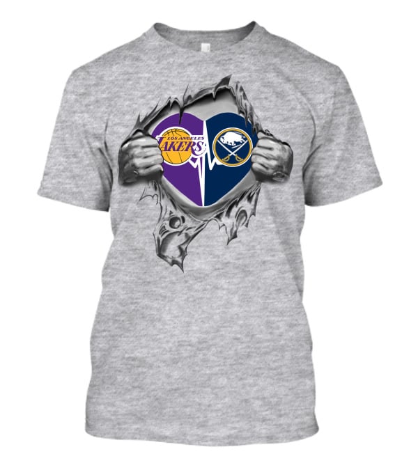 Los Angeles Lakers Buffalo Sabres Heartbeat Passion T-Shirt