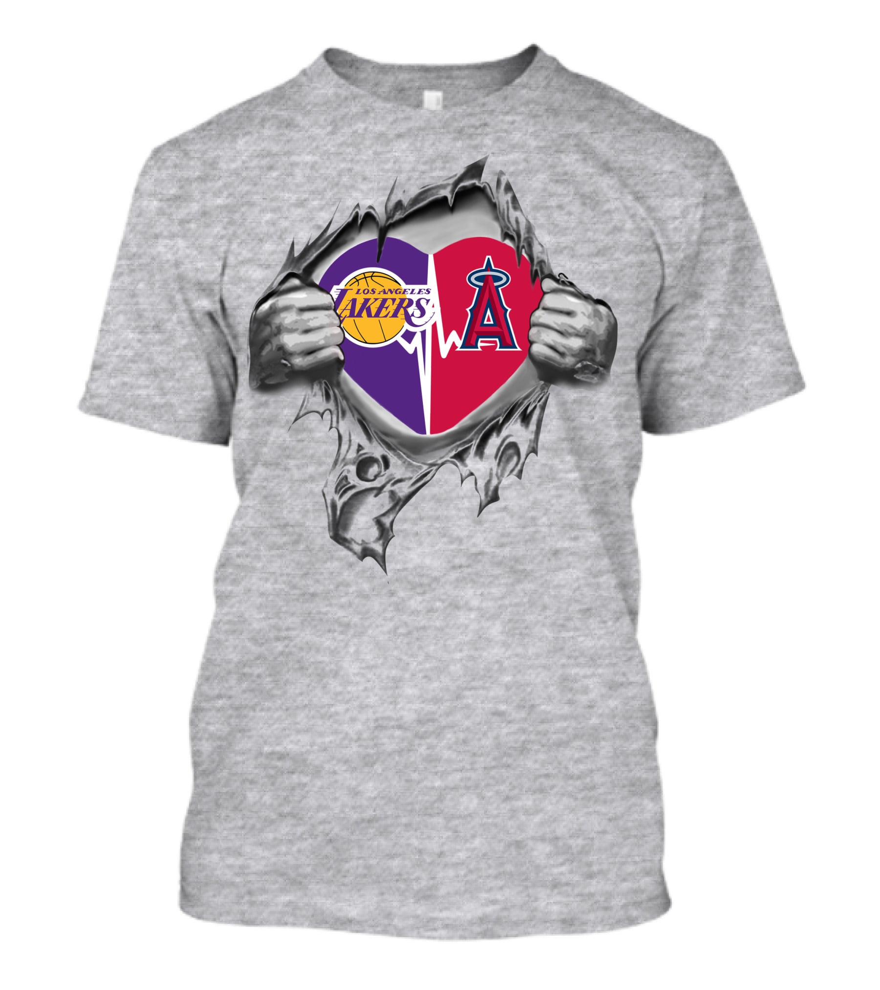 Lakers Los Angeles Angels Heartbeat Fans Unity T-Shirt