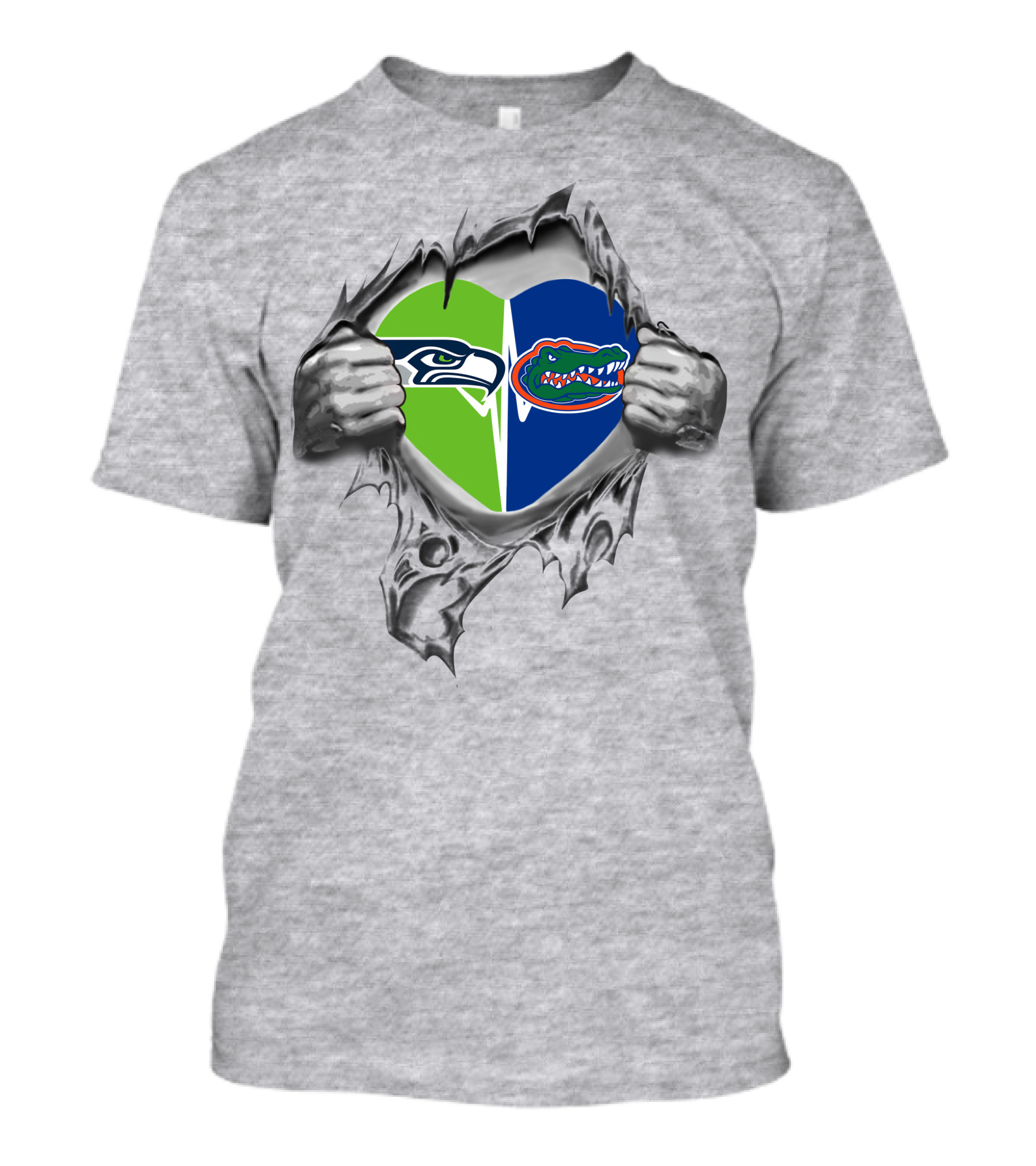 Seahawks Florida Gators Heart Combination T-Shirt