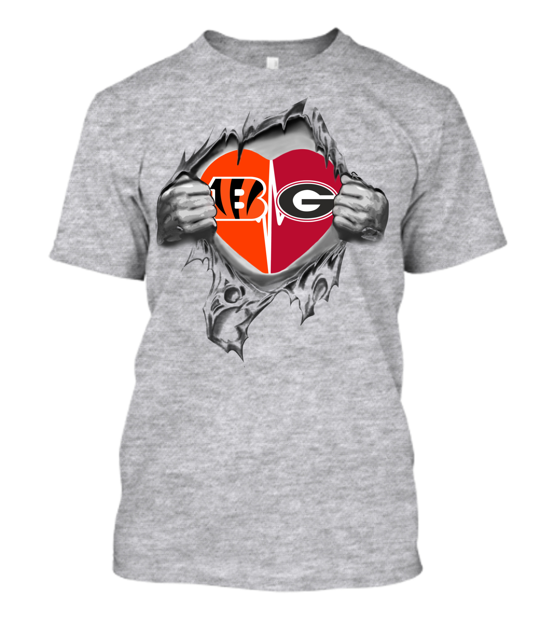 Bengals Georgia Bulldogs Heartbeat Passion T-Shirt
