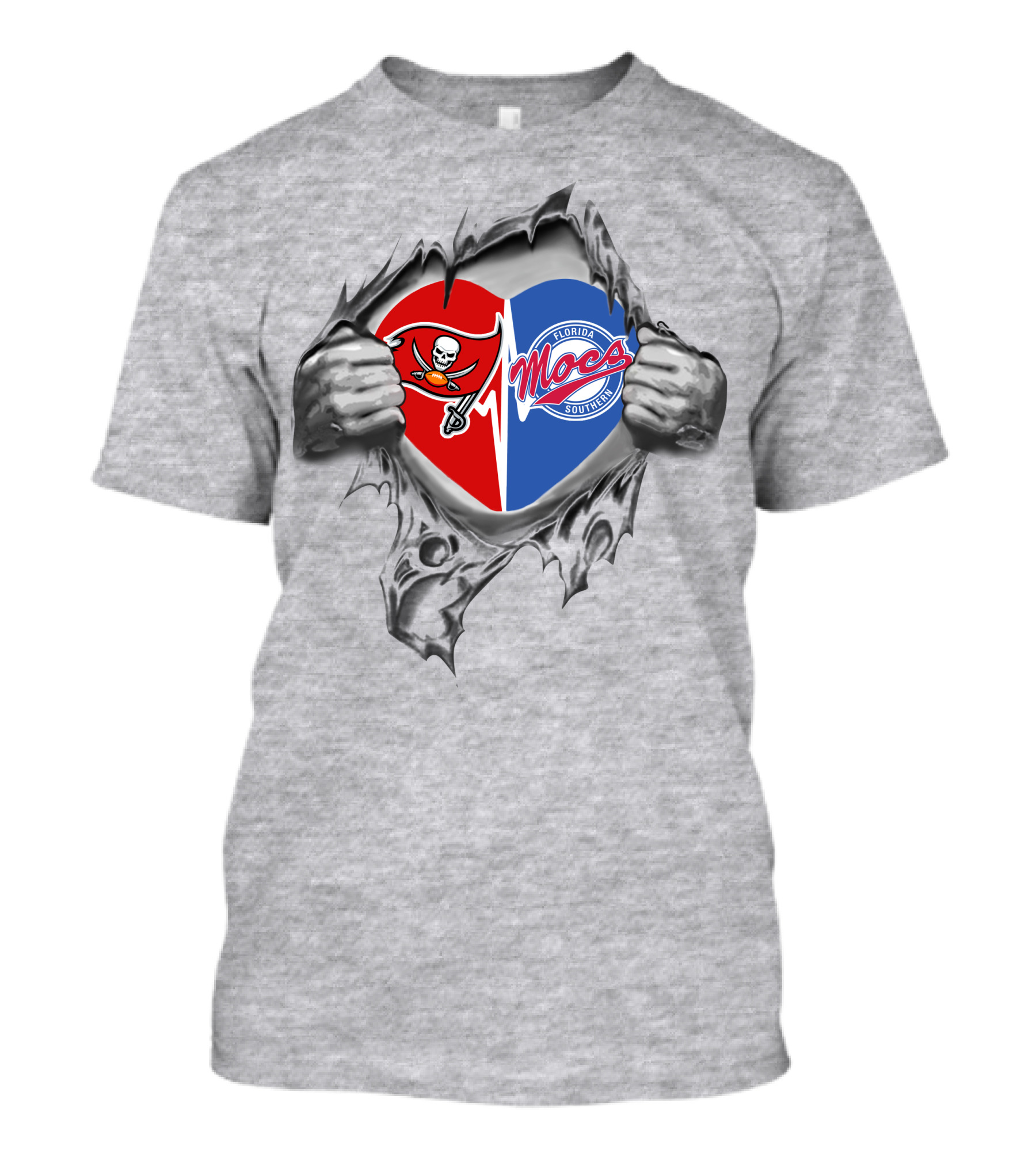 Tampa Bay Buccaneers Florida Southern Mocs Heart T-Shirt