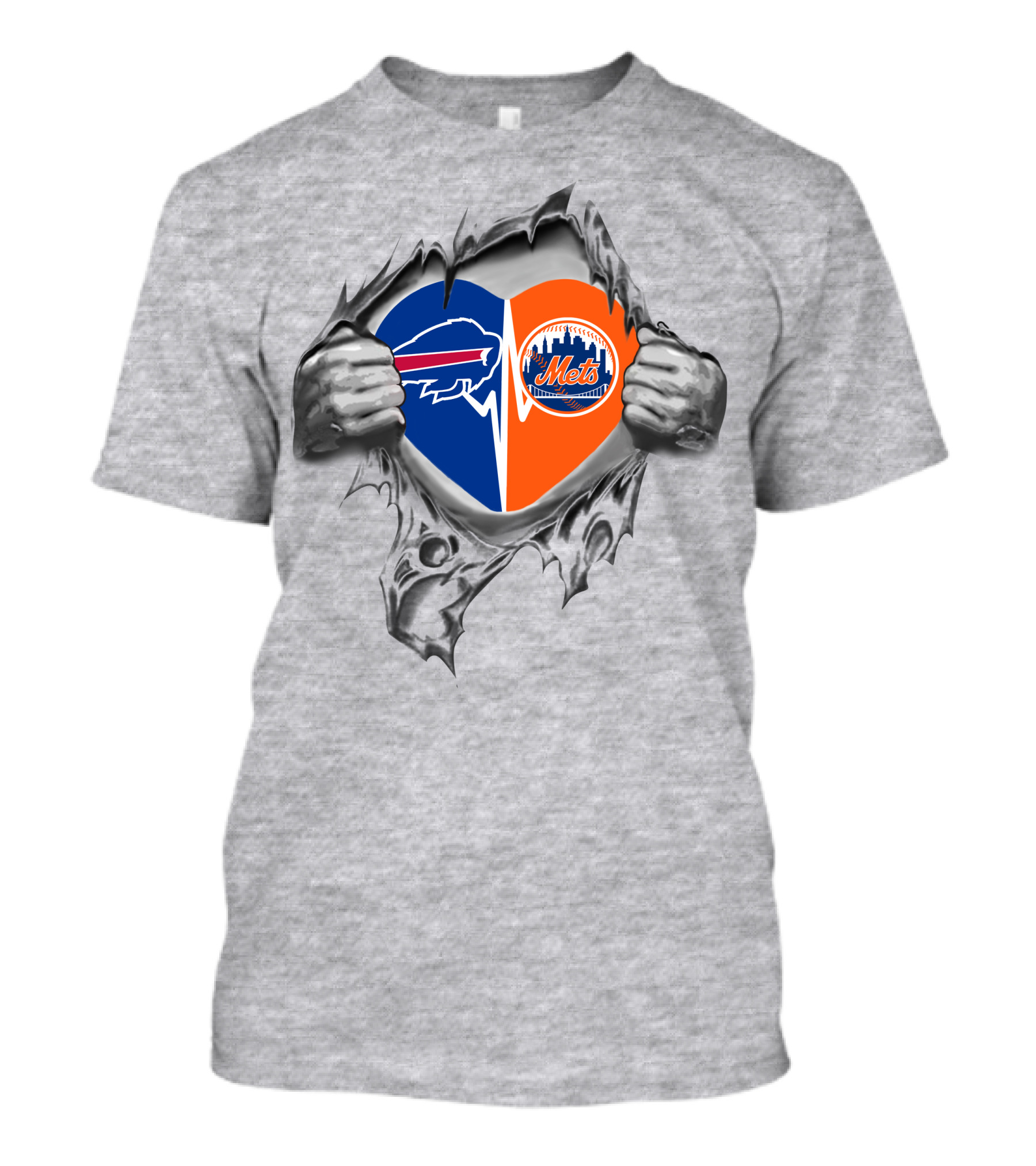 Buffalo Bills New York Mets Heart T-Shirt
