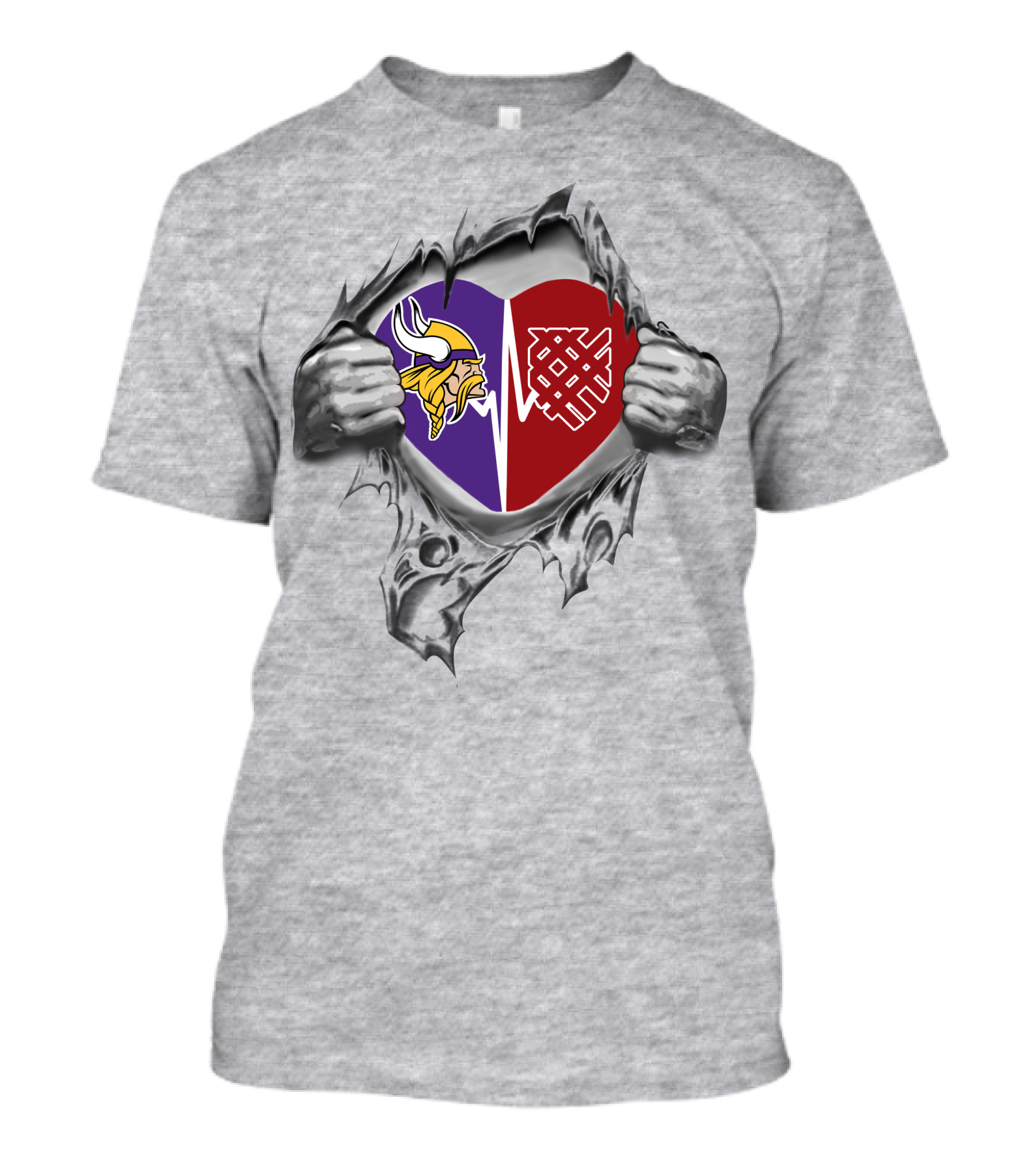 Vikings Macalester Heart Hand Tear T-Shirt
