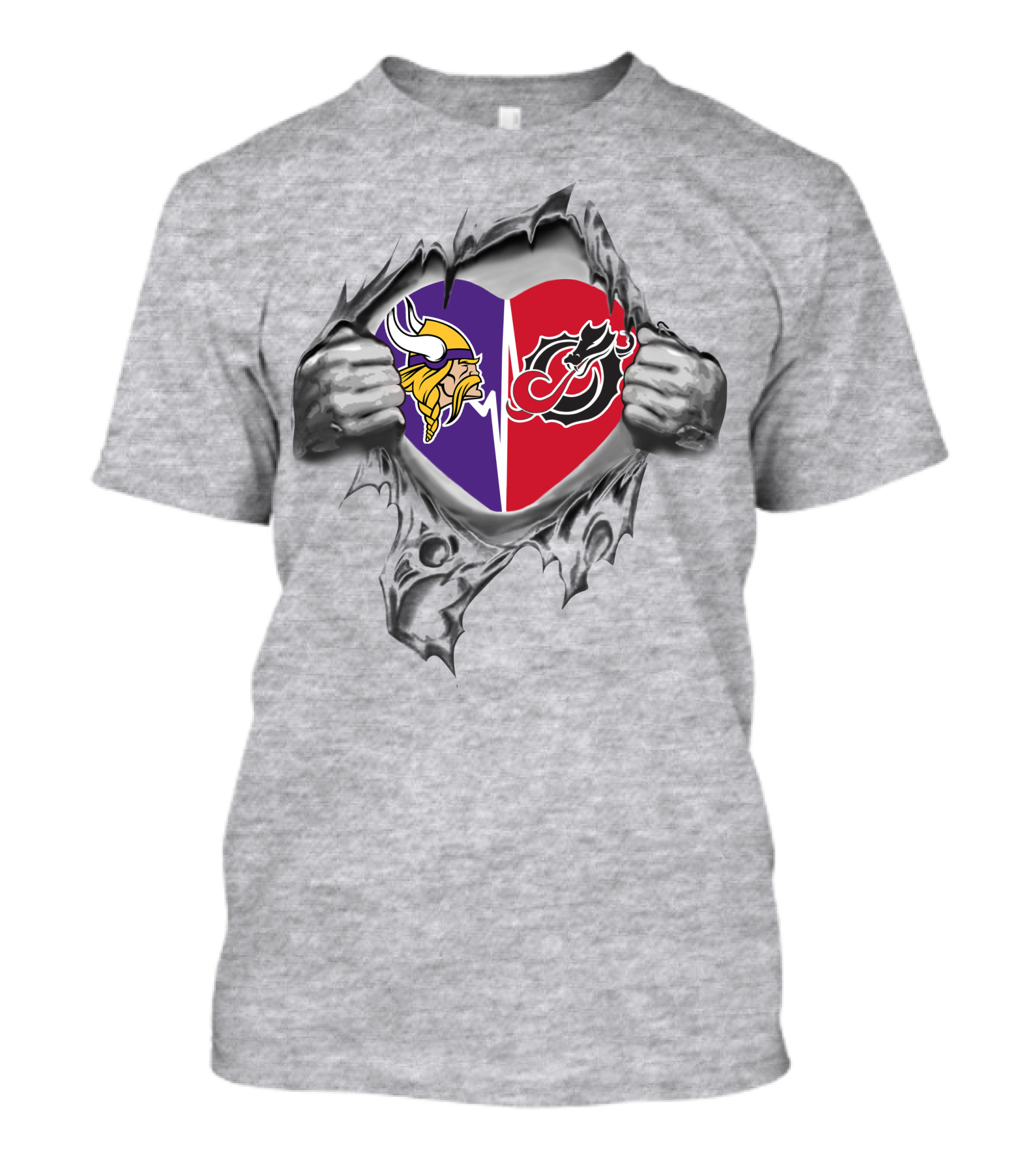 Minnesota Vikings Moorhead State Dragons Heart T-Shirt