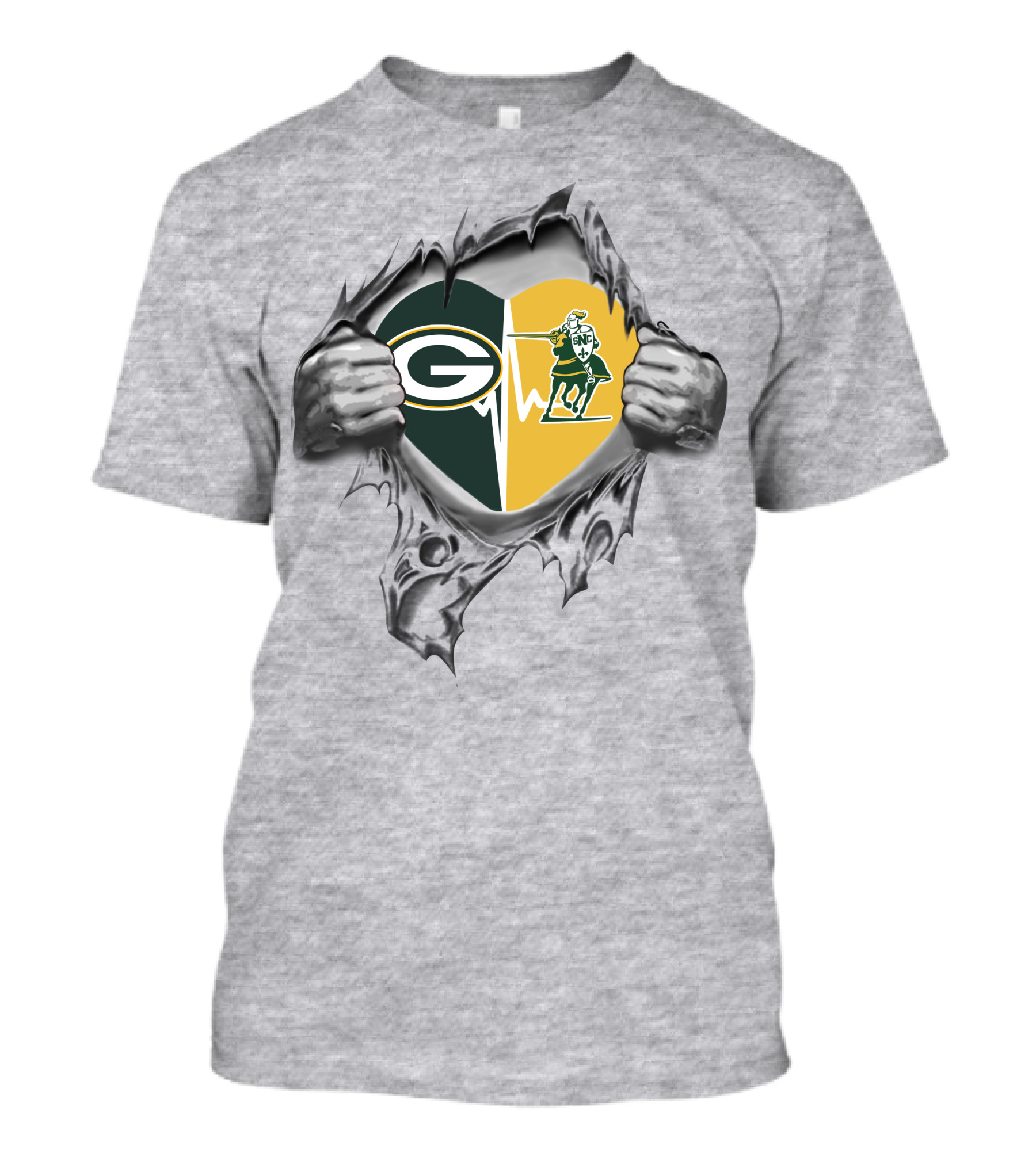 Packers St Norbert Green Knights Heart And Hands Peel T-Shirt