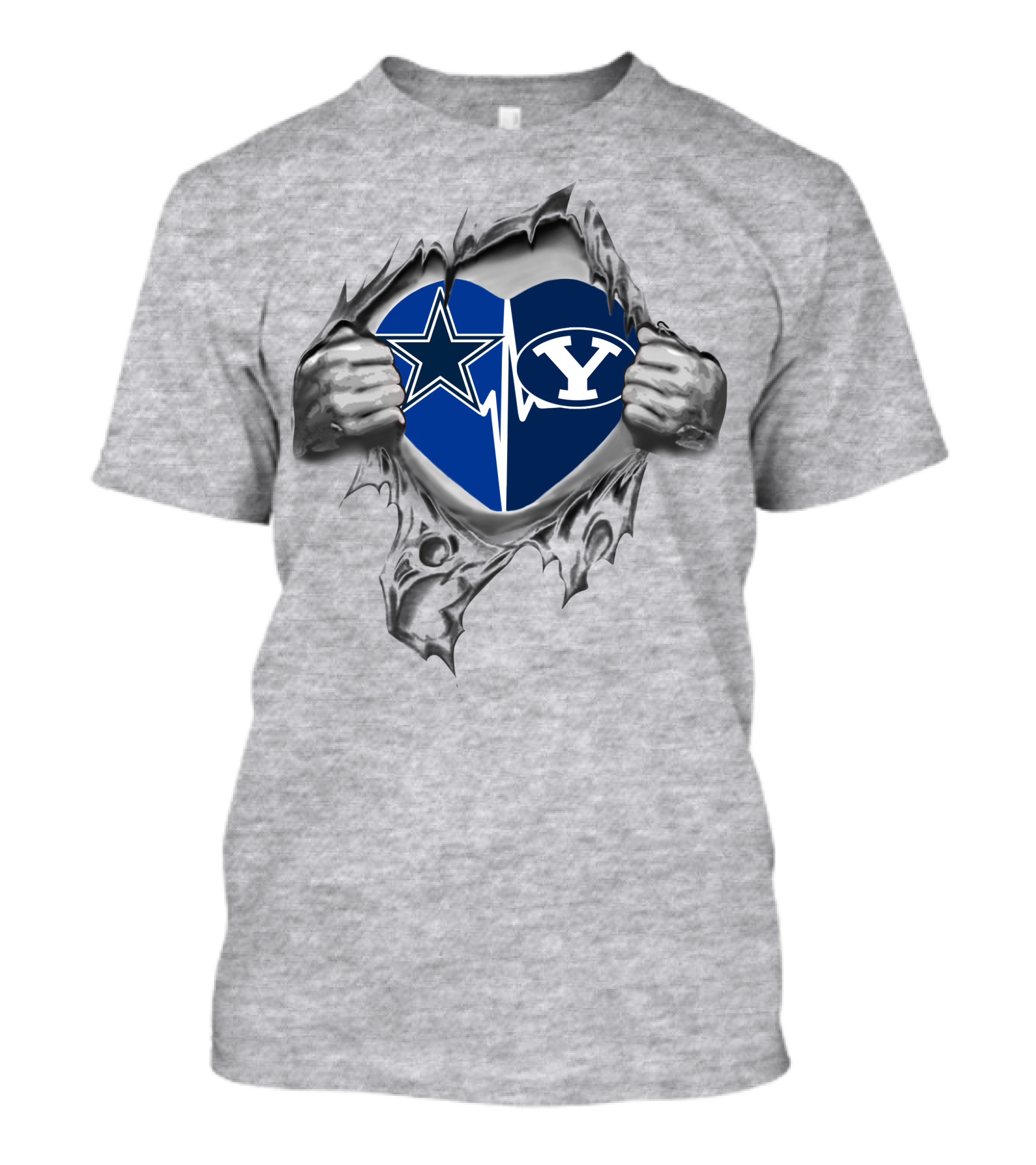Cowboys Byu Cougars Heartbeat Loyalty T-Shirt