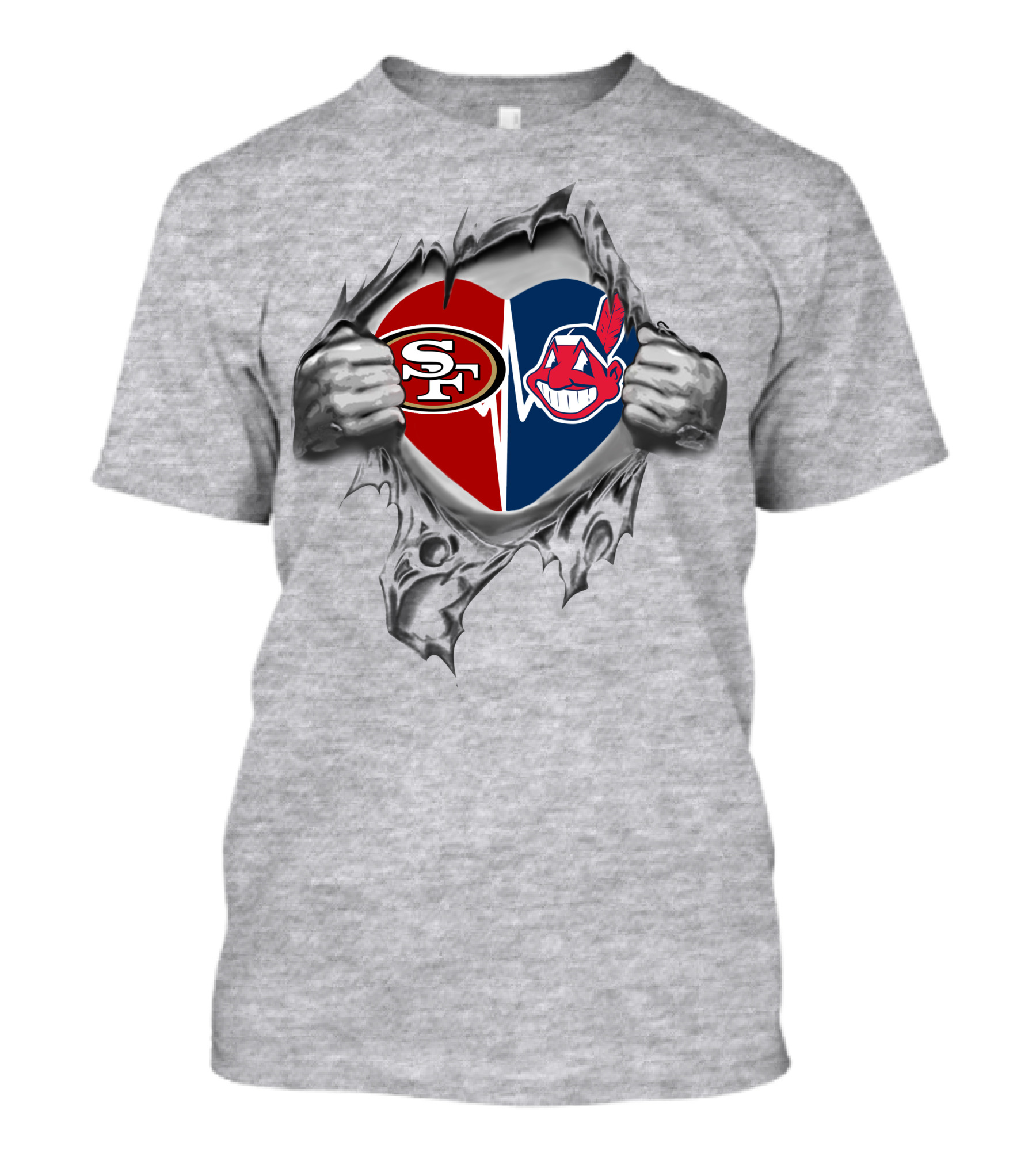 49ers Cleveland Indians Heart Passion T-Shirt