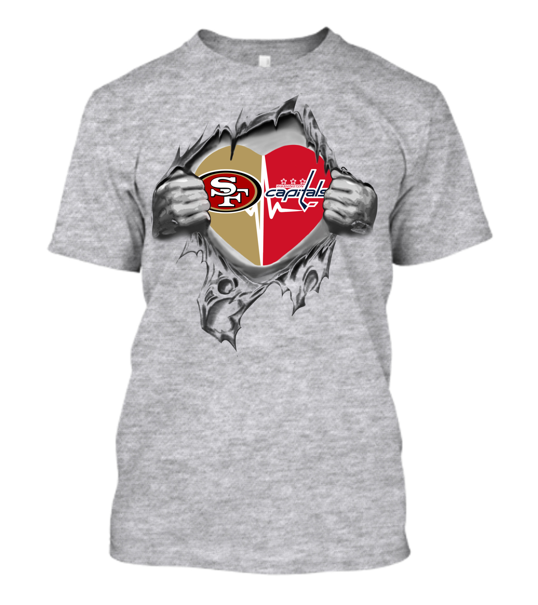 49ers Washington Capitals Heart Burst Passion T-Shirt