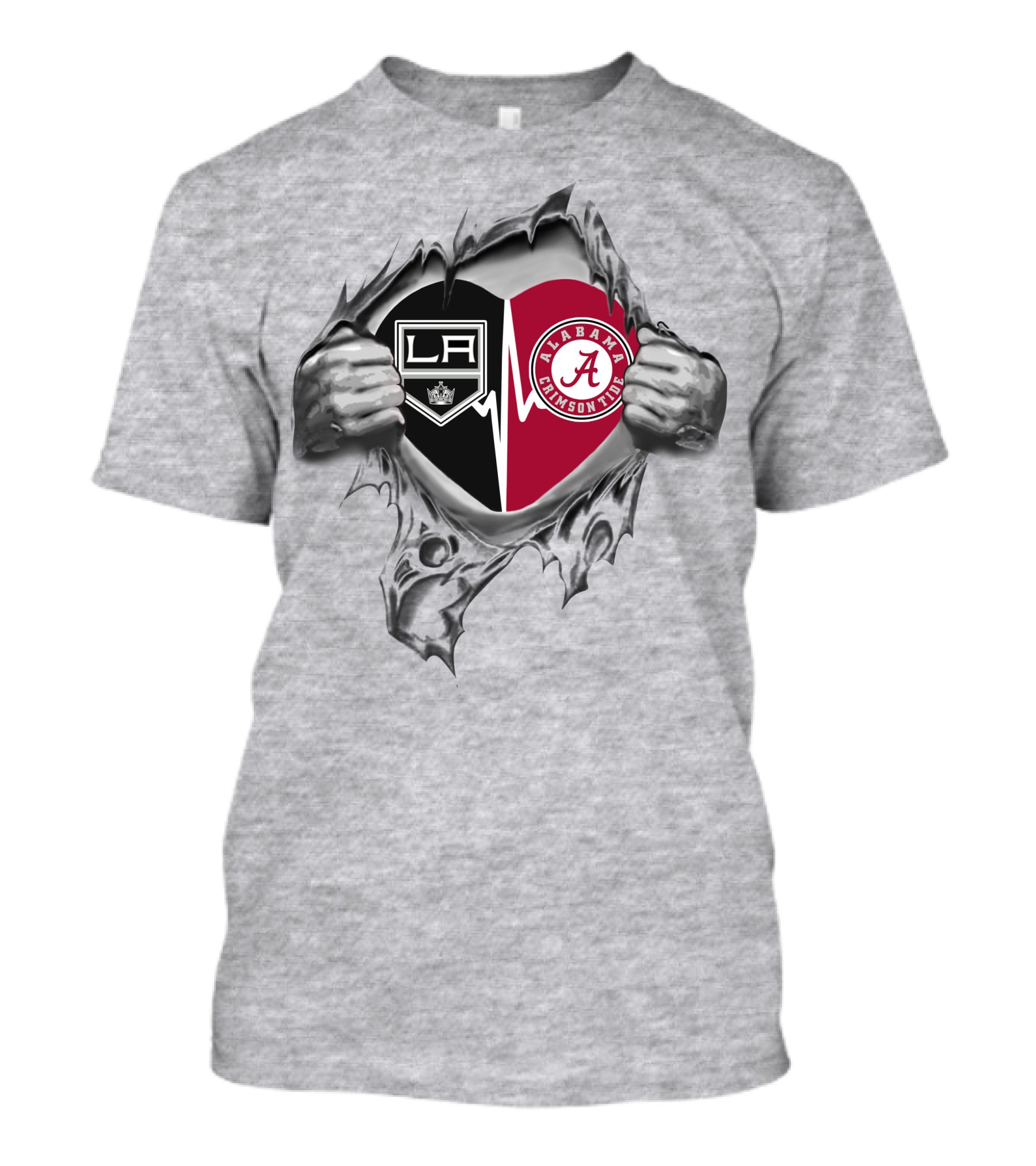 Los Angeles Kings Alabama Crimson Tide Heart T-Shirt