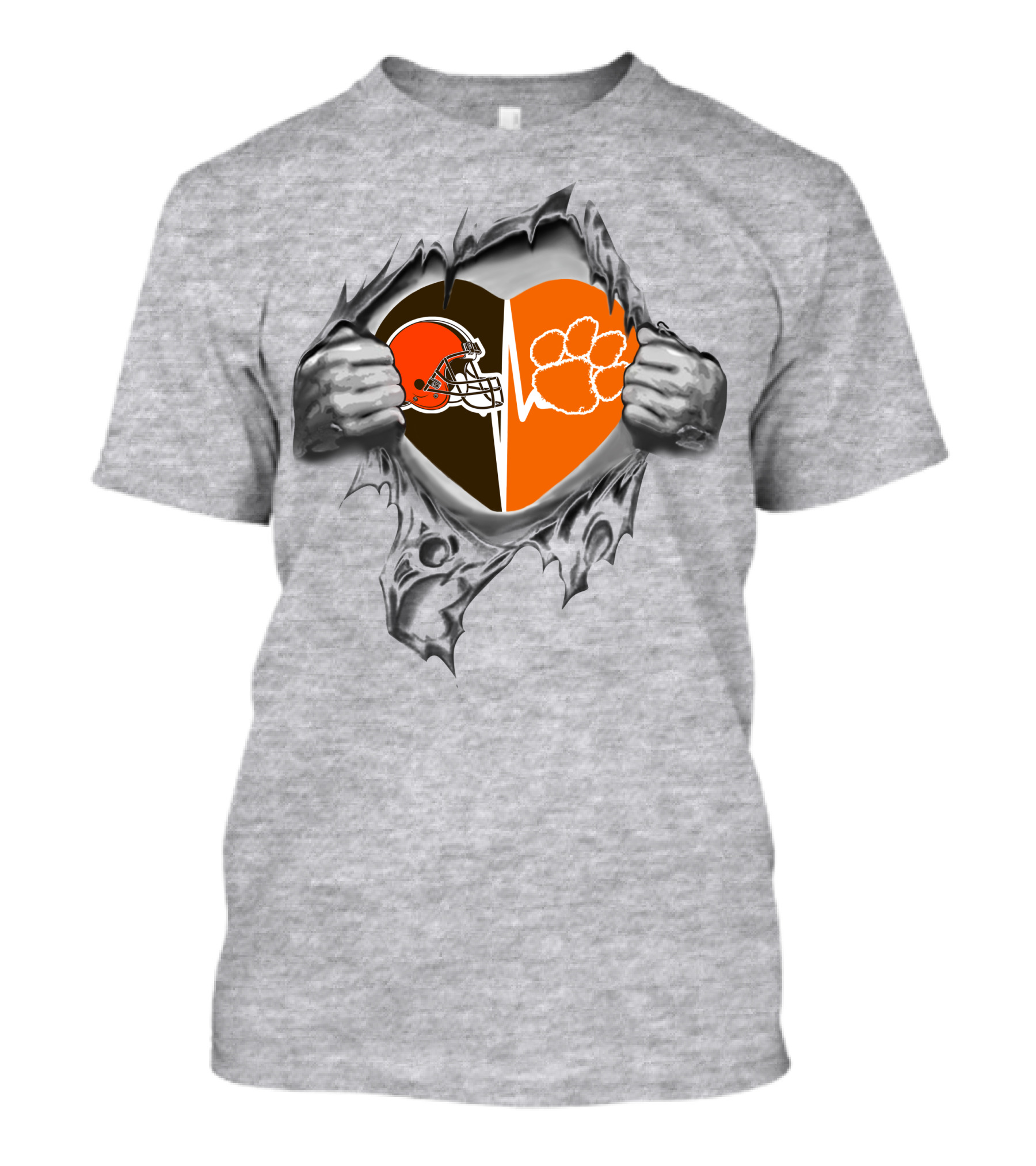 Browns Clemson Tigers Heart Football Passion T-Shirt