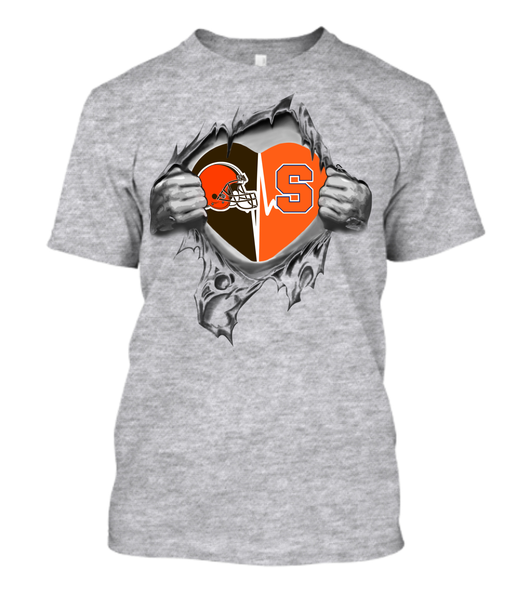 Browns Helmet Syracuse Orange Heart Division T-Shirt