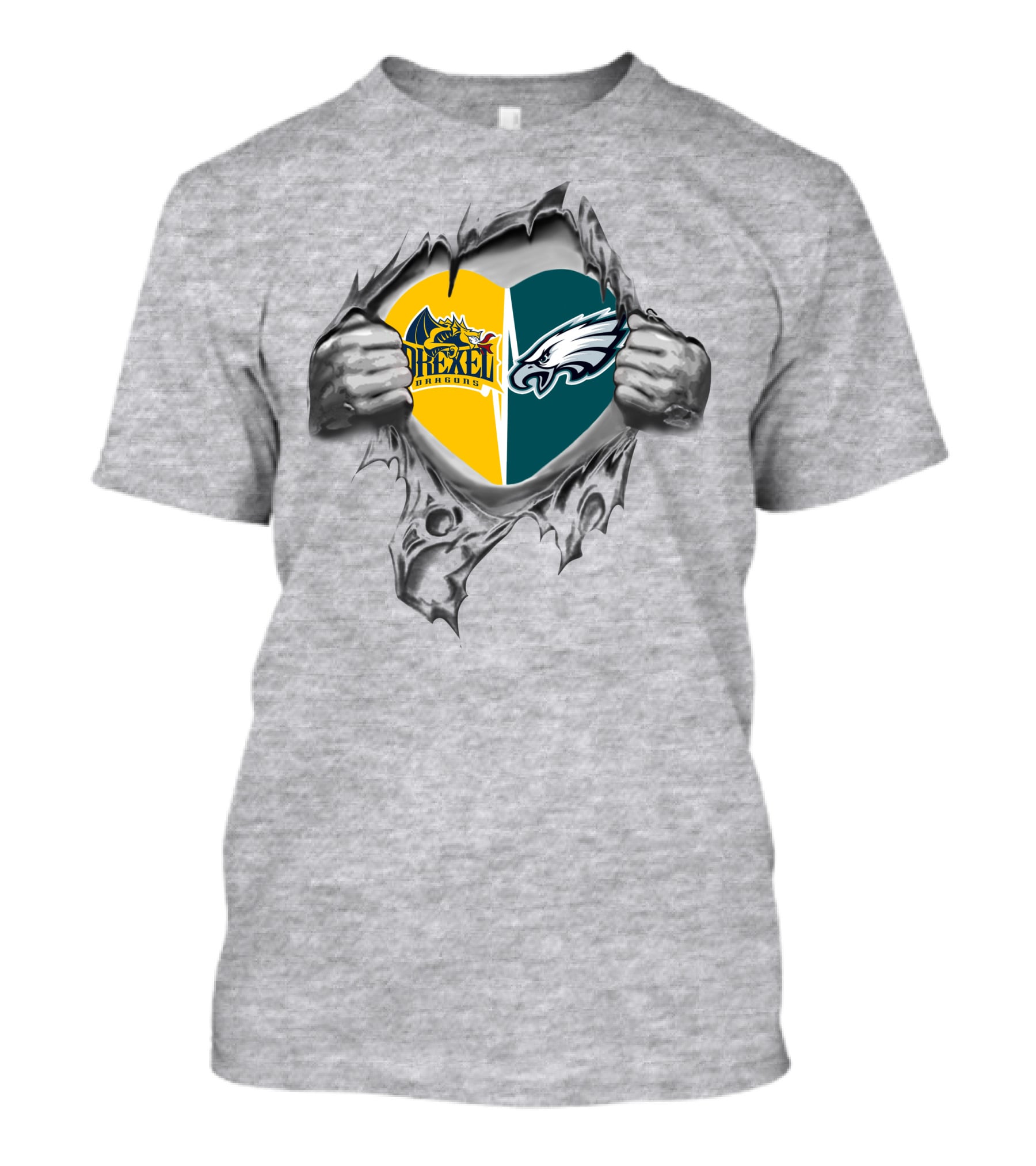 Drexel Dragons And Eagles Heart Combination T-Shirt
