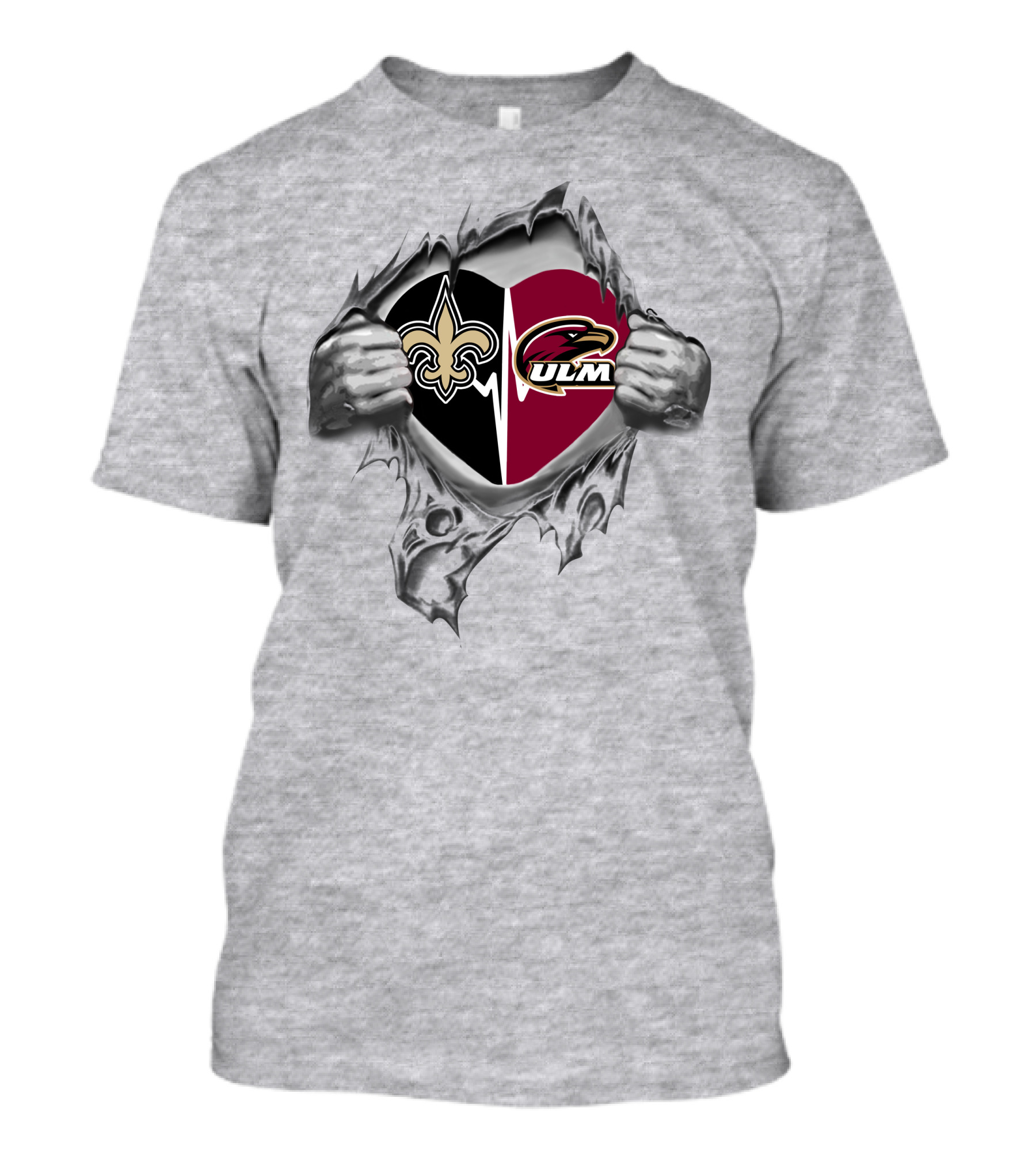 Saints Heartbeat Ul Monroe Warhawks Pride T-Shirt