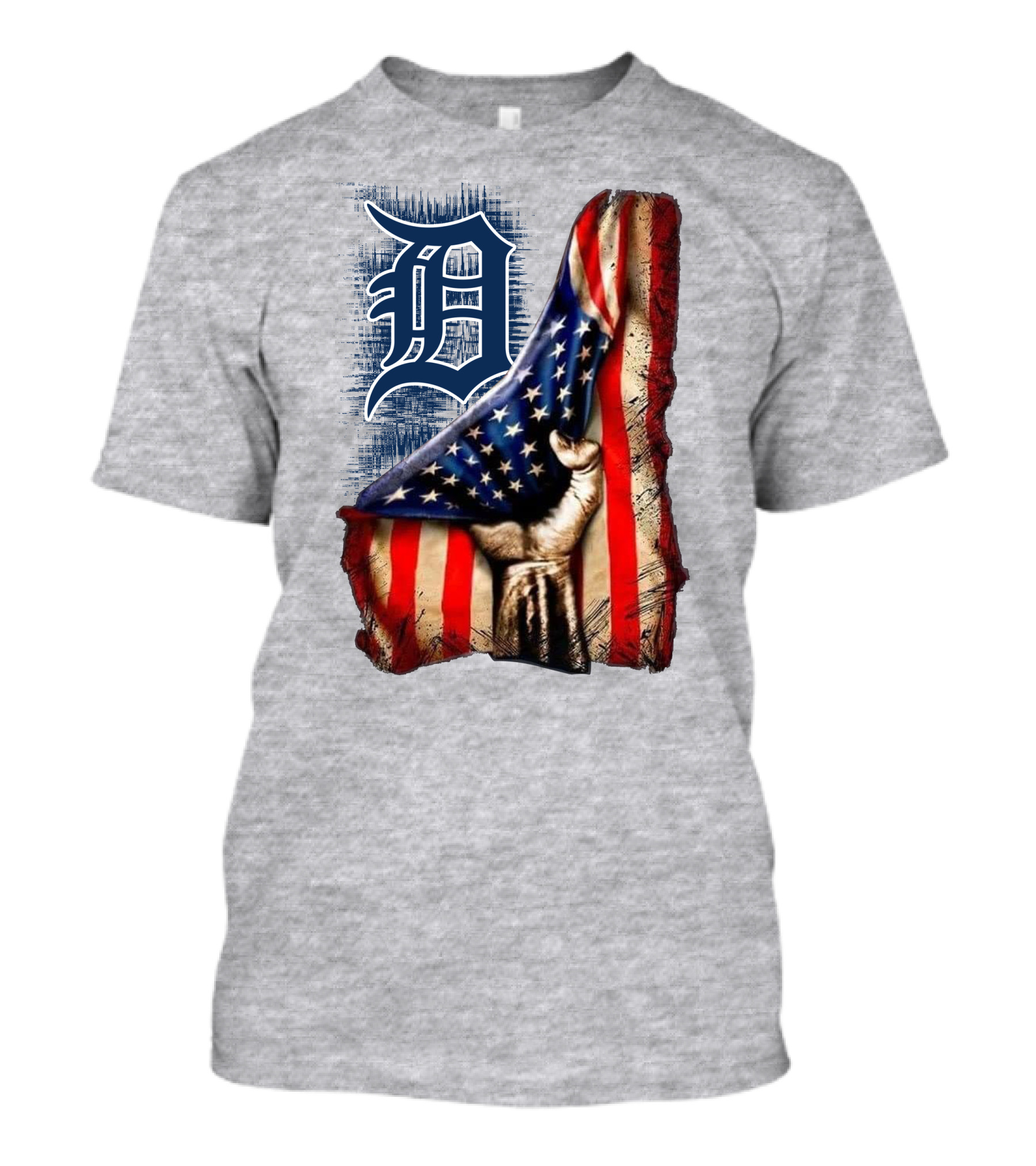 Detroit Tigers American Flag Patriotic Design 230 T-Shirt