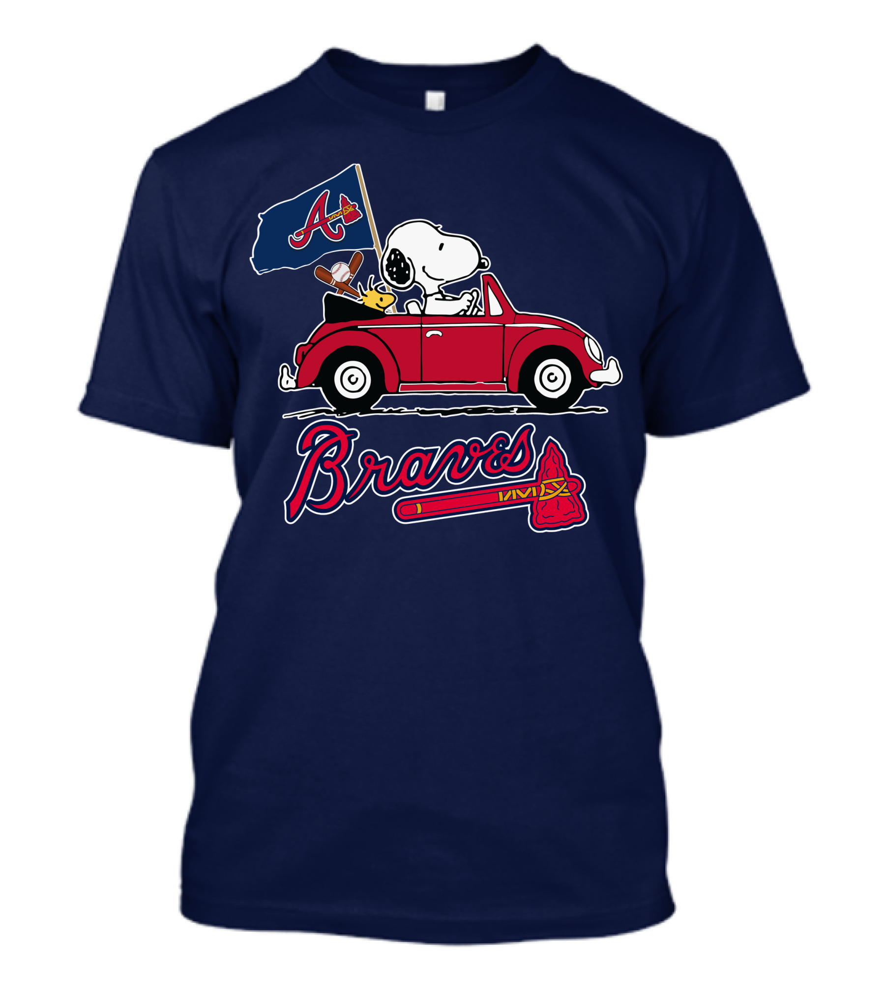 Atlanta Braves Snoopy Woodstocks Car Adventure T-Shirt