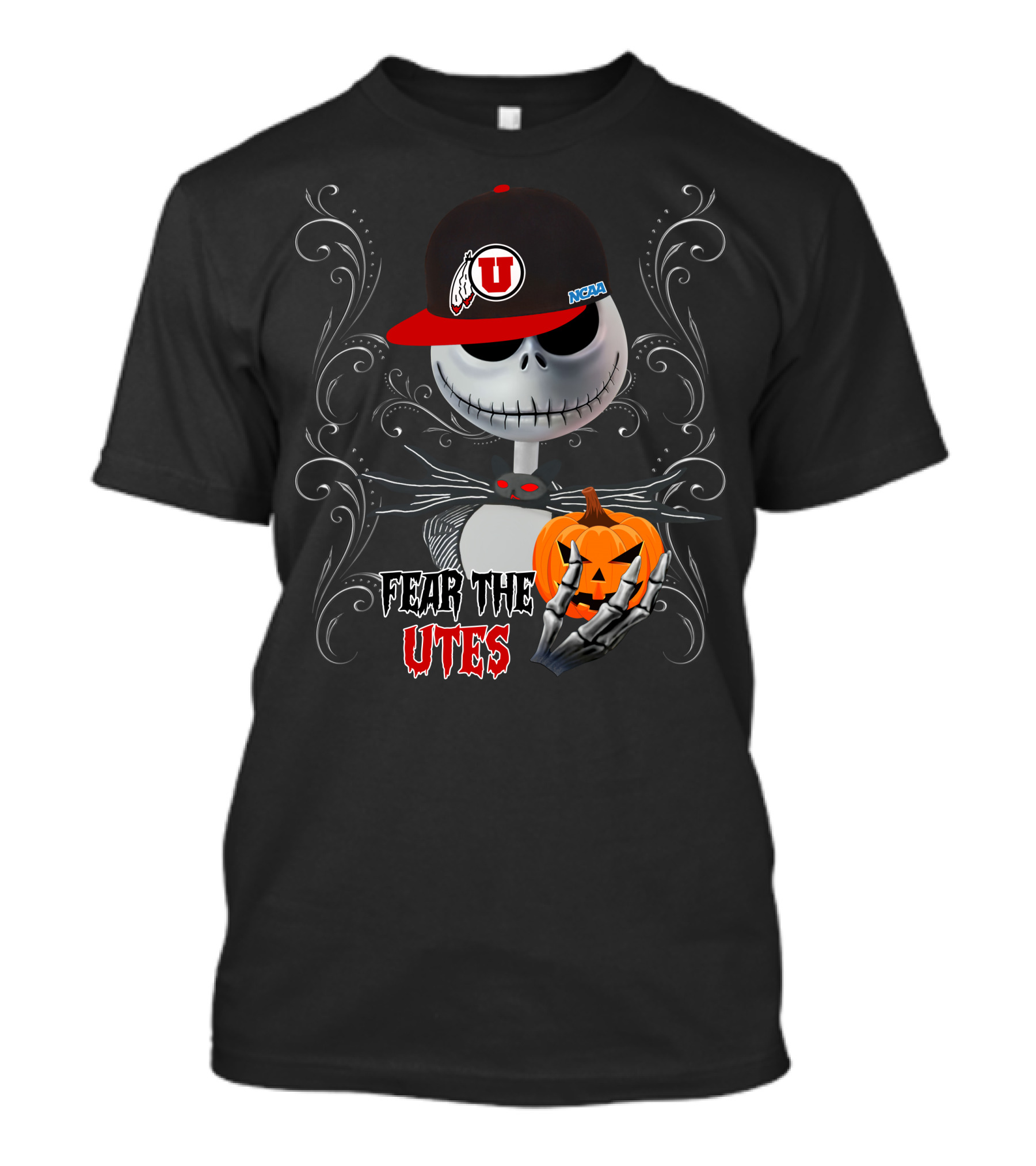 Fear The Utes Halloween Jack-O'-Lantern Skeleton U Hat T-Shirt