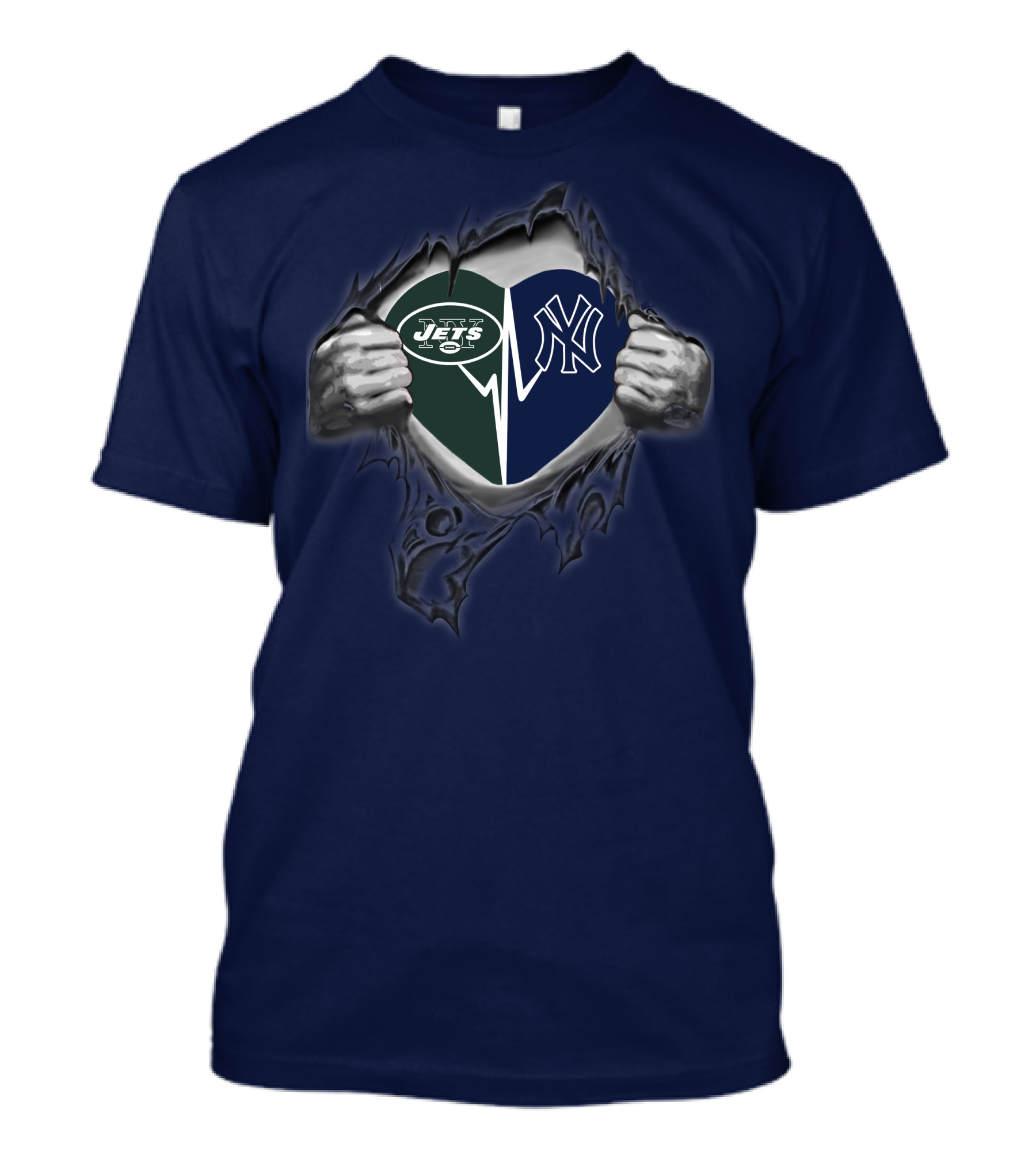 83 Jets Yankees Heart Torn Open T-Shirt
