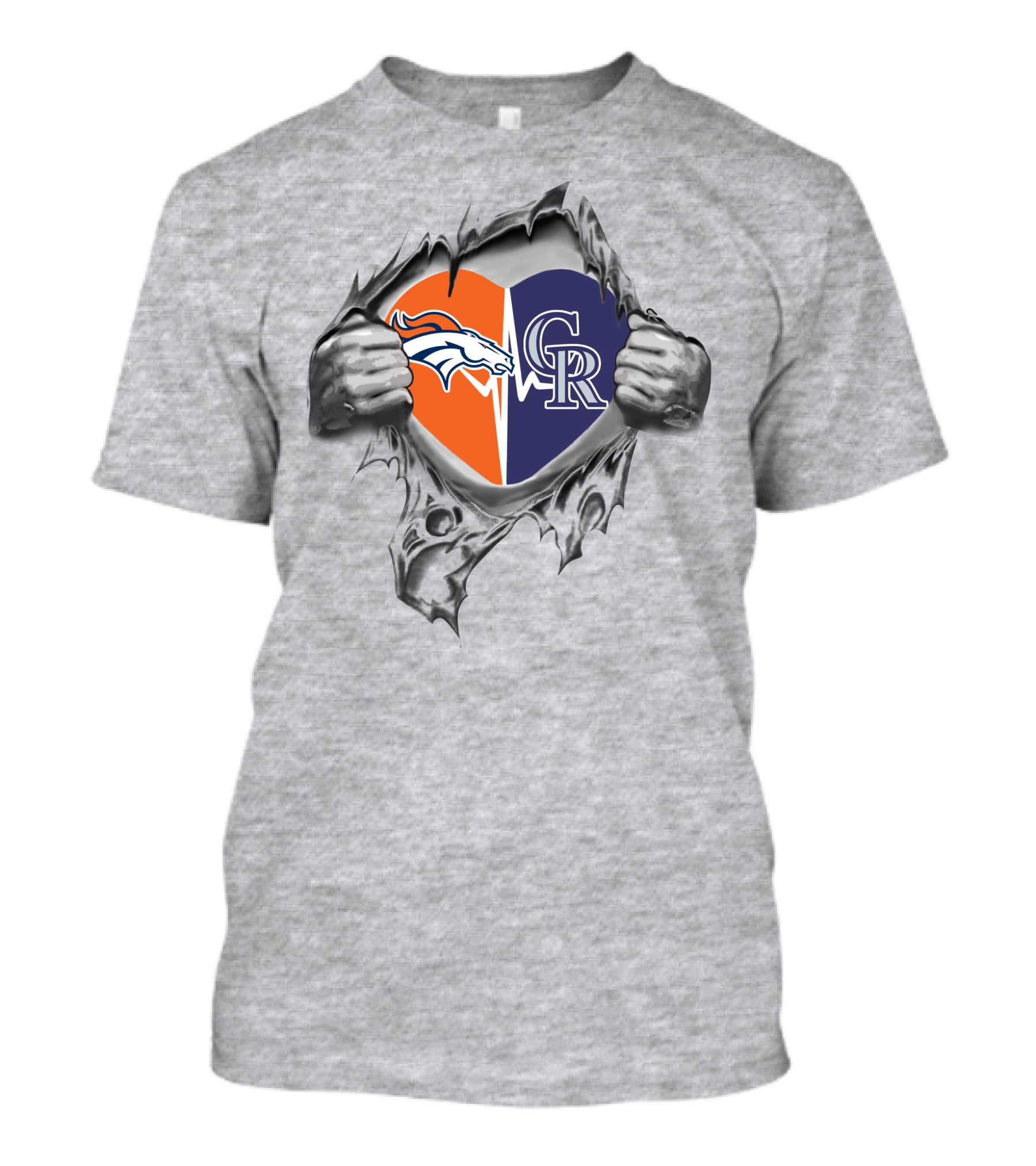 Denver Broncos Colorado Rockies Heart T-Shirt