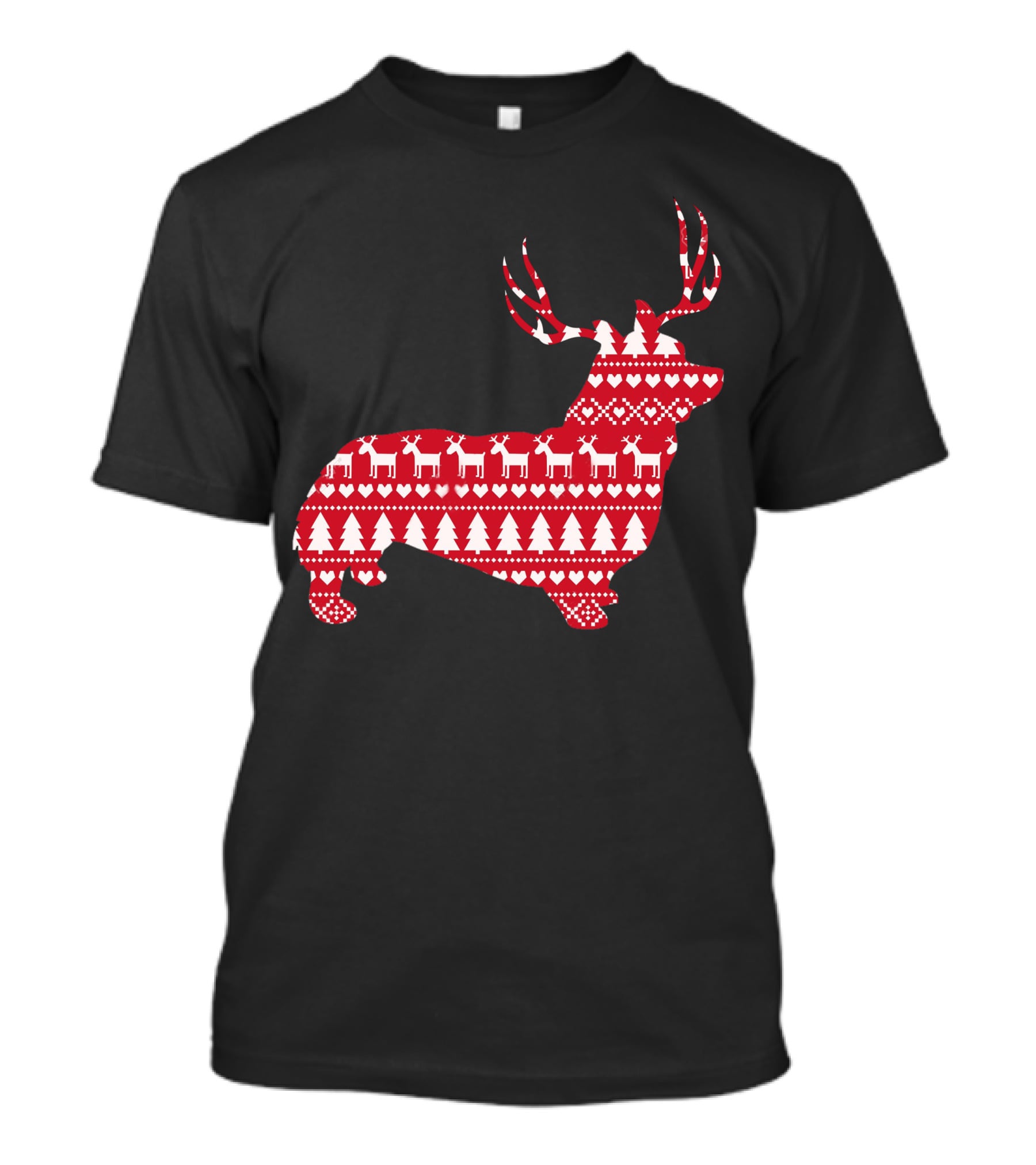 Welsh Corgi Christmas Reindeer T-Shirt