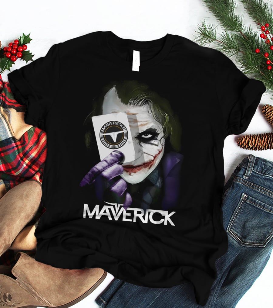Maverick Card Joker With Iconic Face And Text T-Shirt