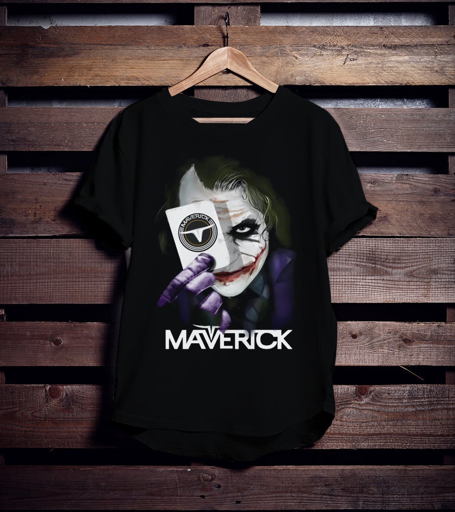 Maverick Card Joker With Iconic Face And Text T-Shirt