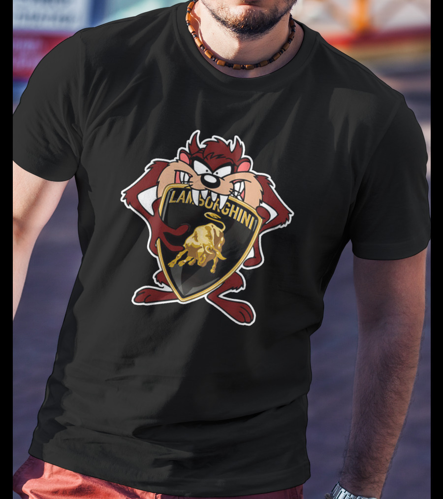 Taz Lamborghini Parody With Classic Logo And Iconic Character T-Shirt