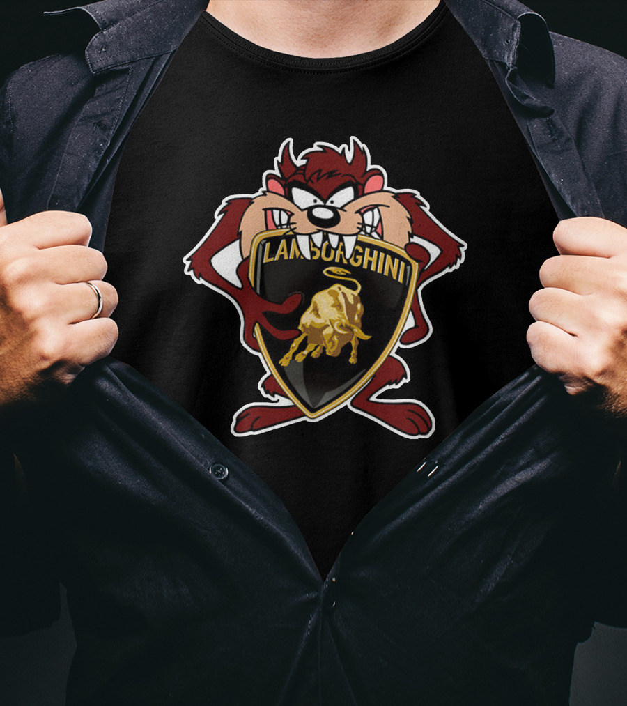 Taz Lamborghini Parody With Classic Logo And Iconic Character T-Shirt