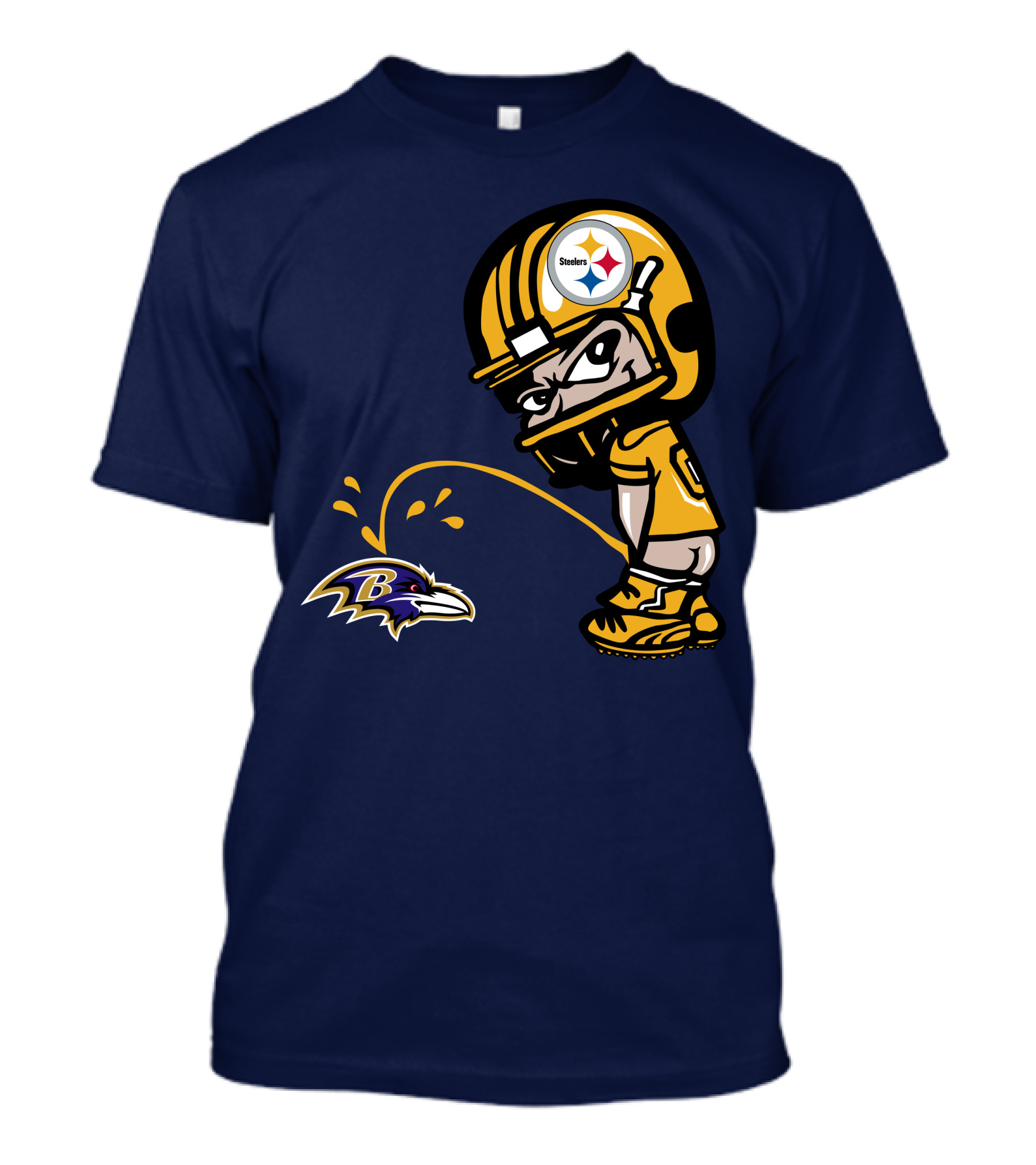 Steelers Vs. Ravens Rivalry Cartoon Helmet T-Shirt
