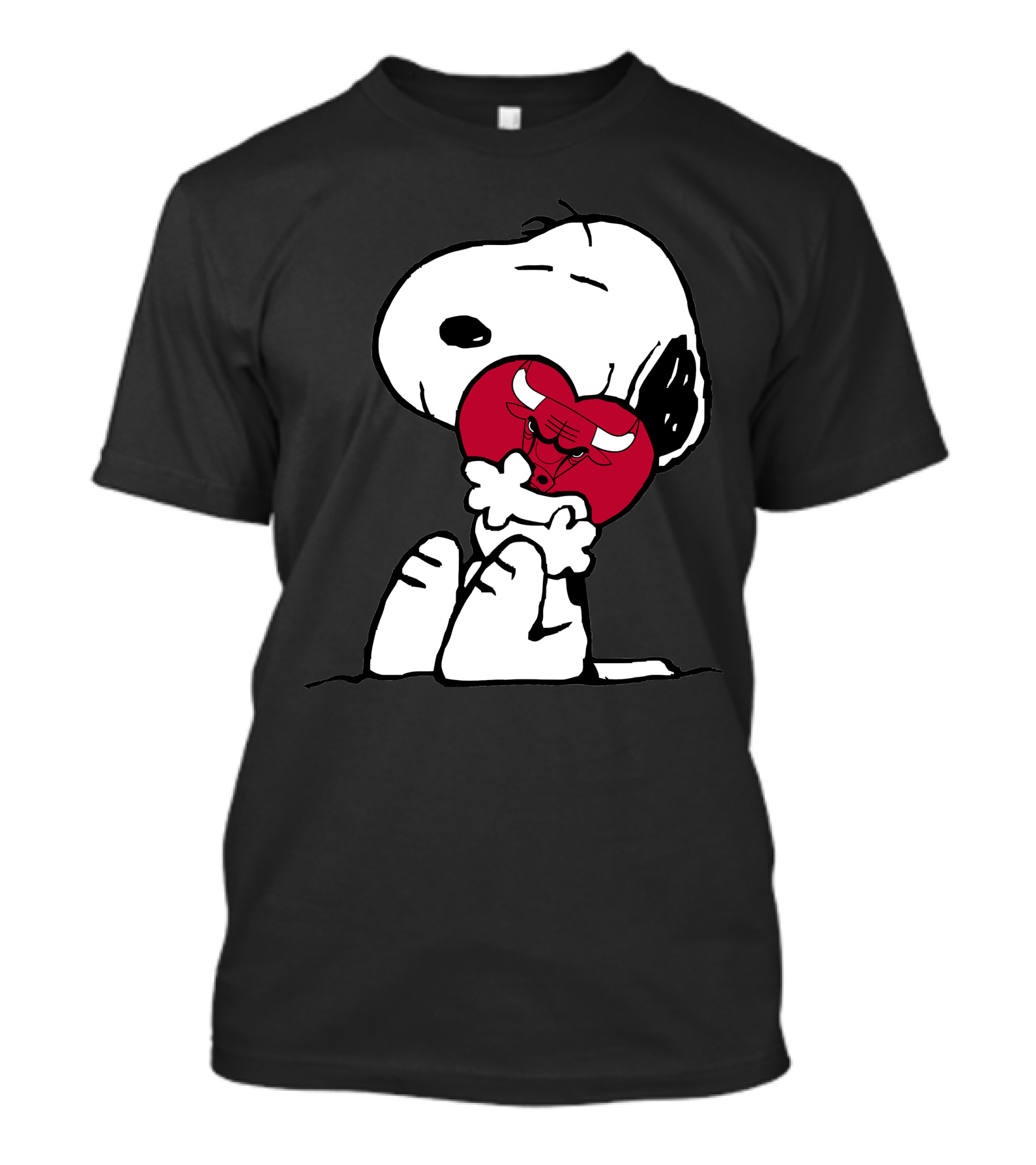 Snoopy Hugging Chicago Bulls Basketball Heart T-Shirt