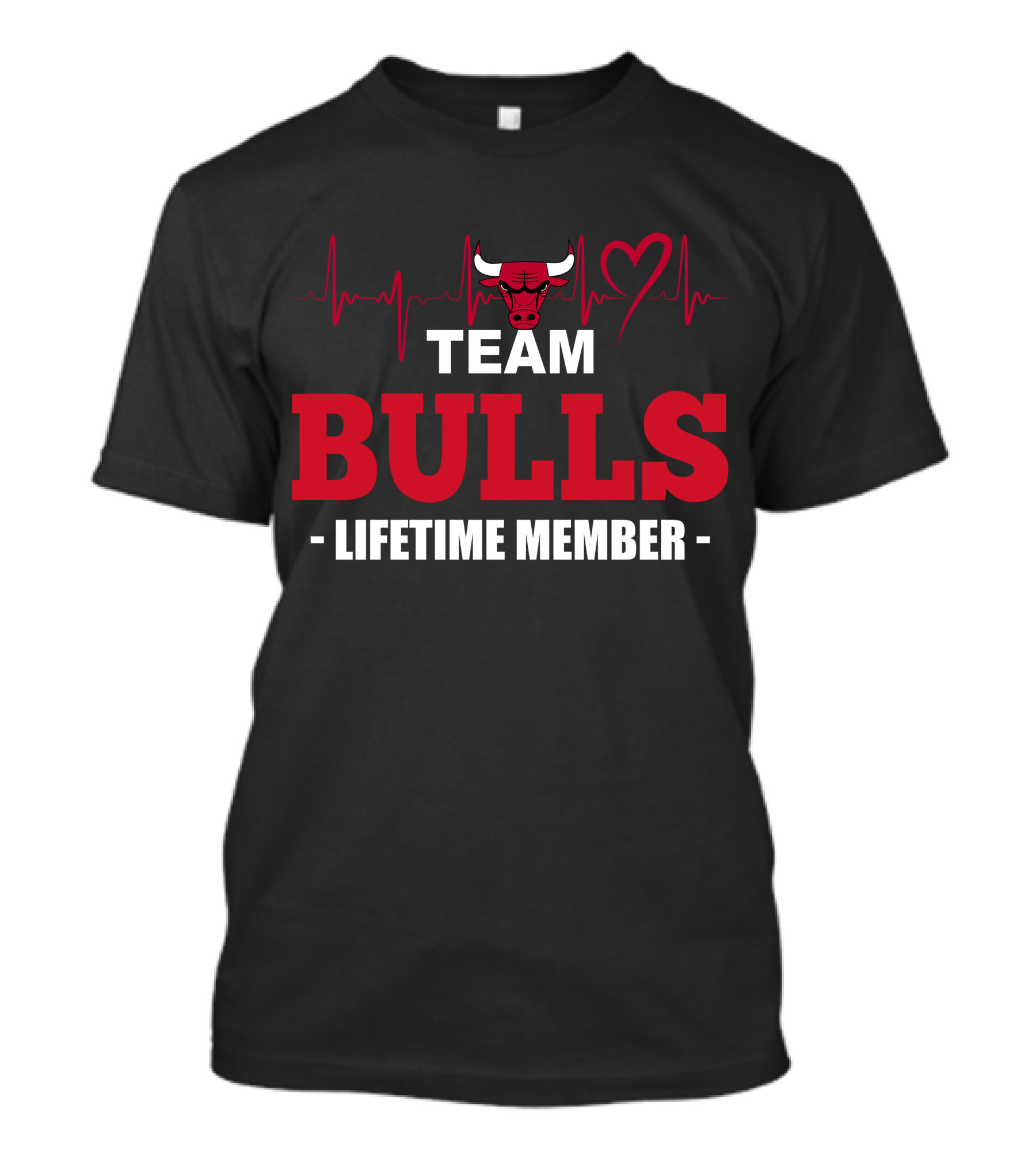 Team Bulls Lifetime Member Heartbeat Chicago Bulls T-Shirt