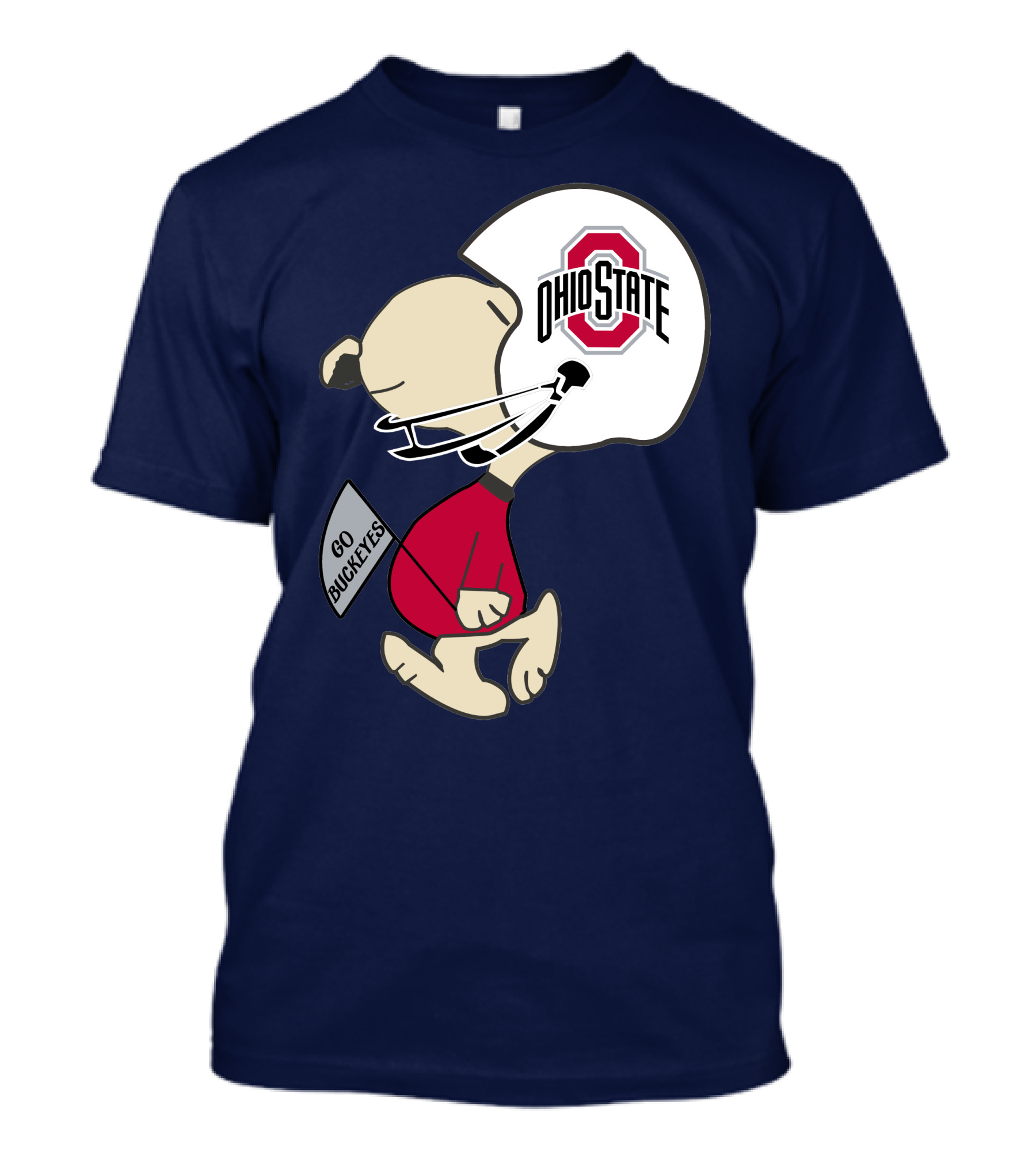 Go Buckeyes Ohio State Buckeyes Peanuts Character Football Helmet T-Shirt