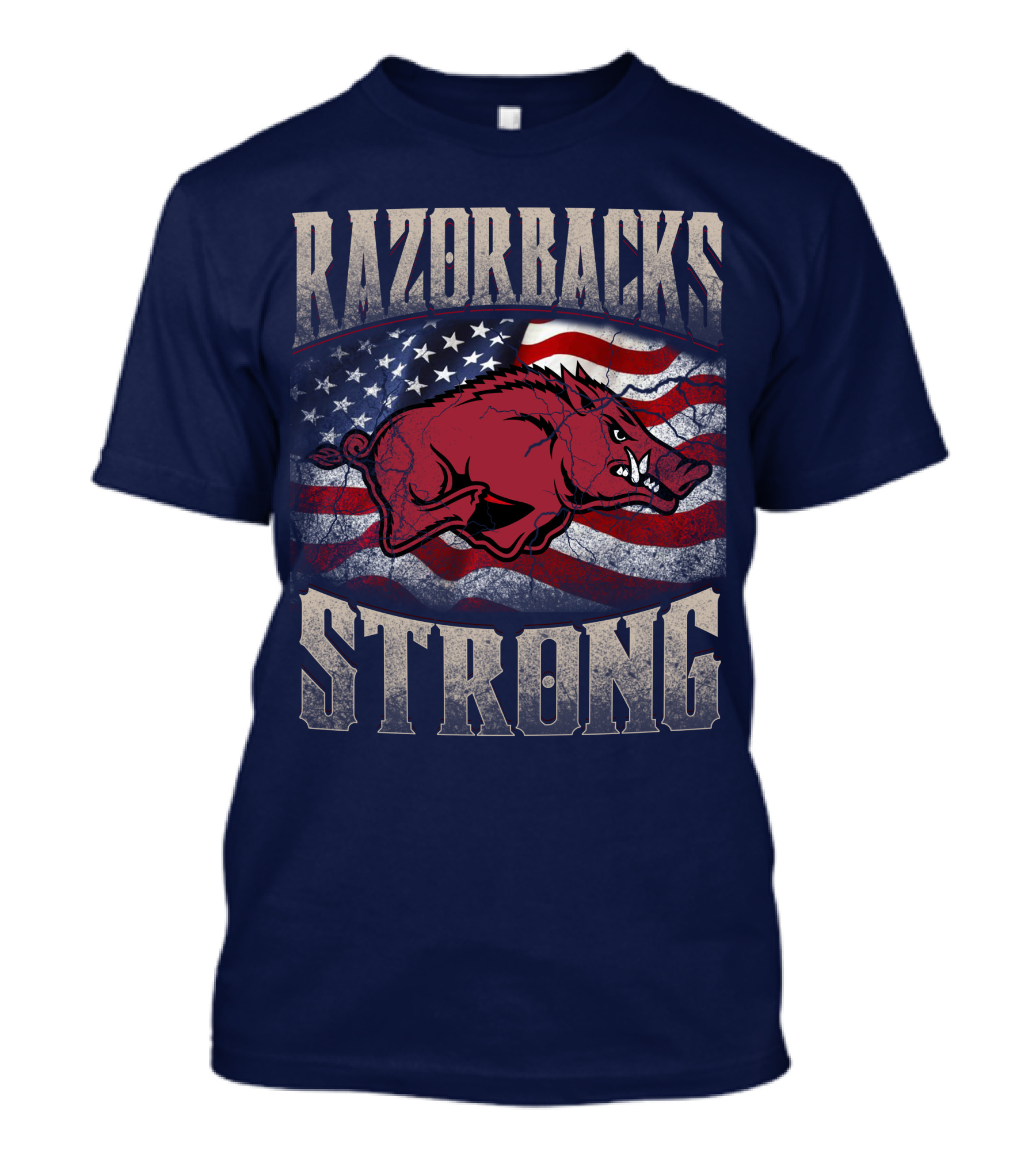 Razorbacks Strong American Flag T-Shirt