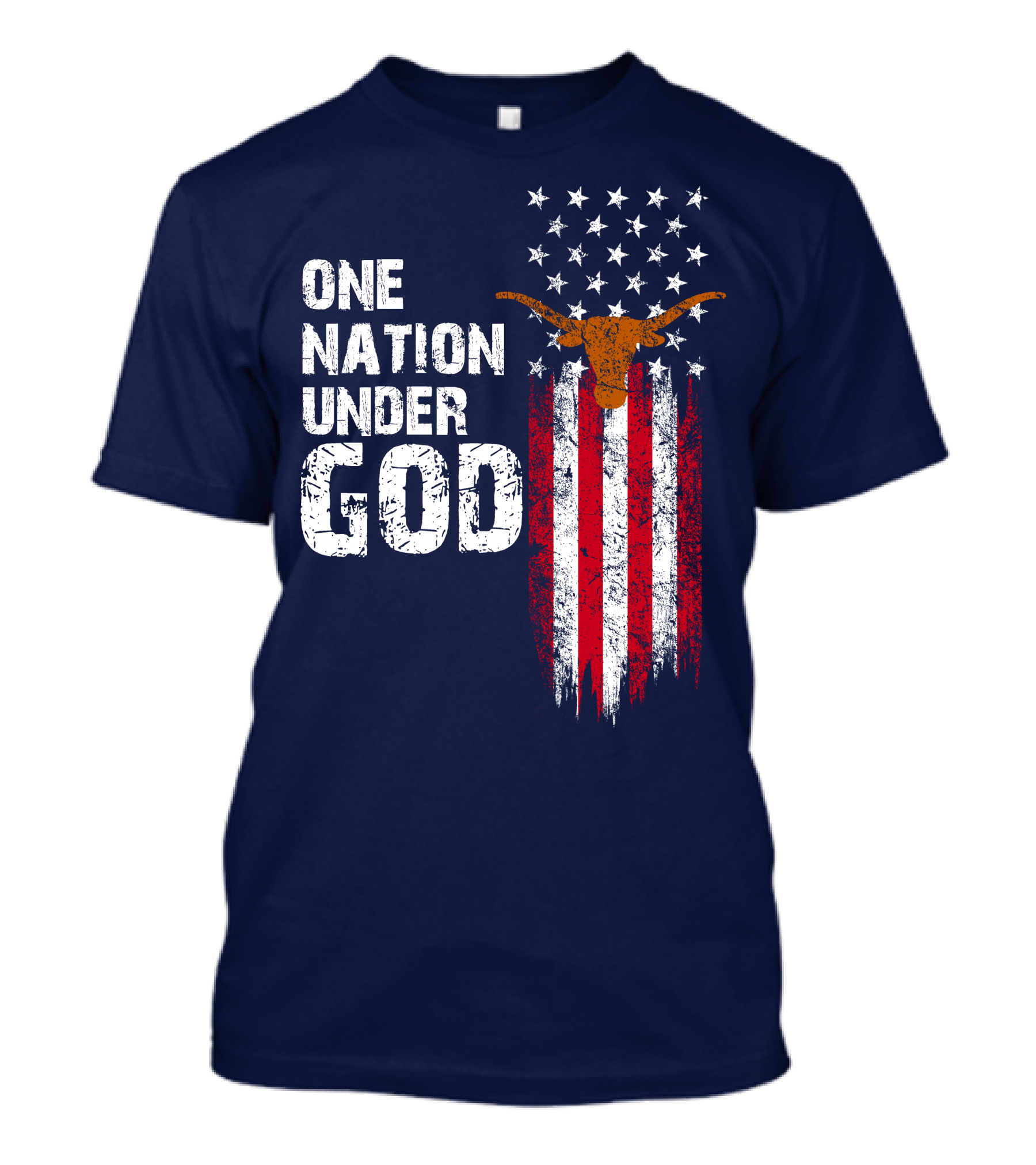 One Nation Under God Texas Longhorns Flag Usa T-Shirt