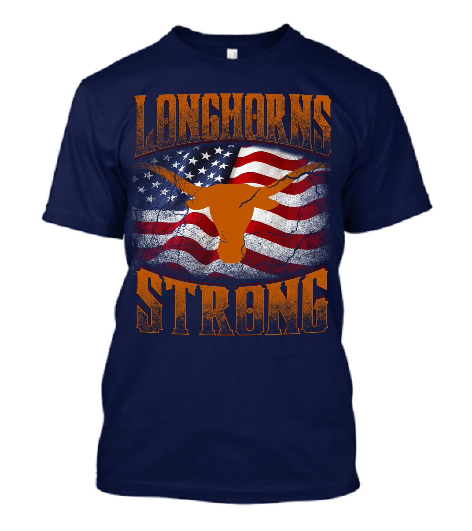 Longhorns Strong American Flag T-Shirt