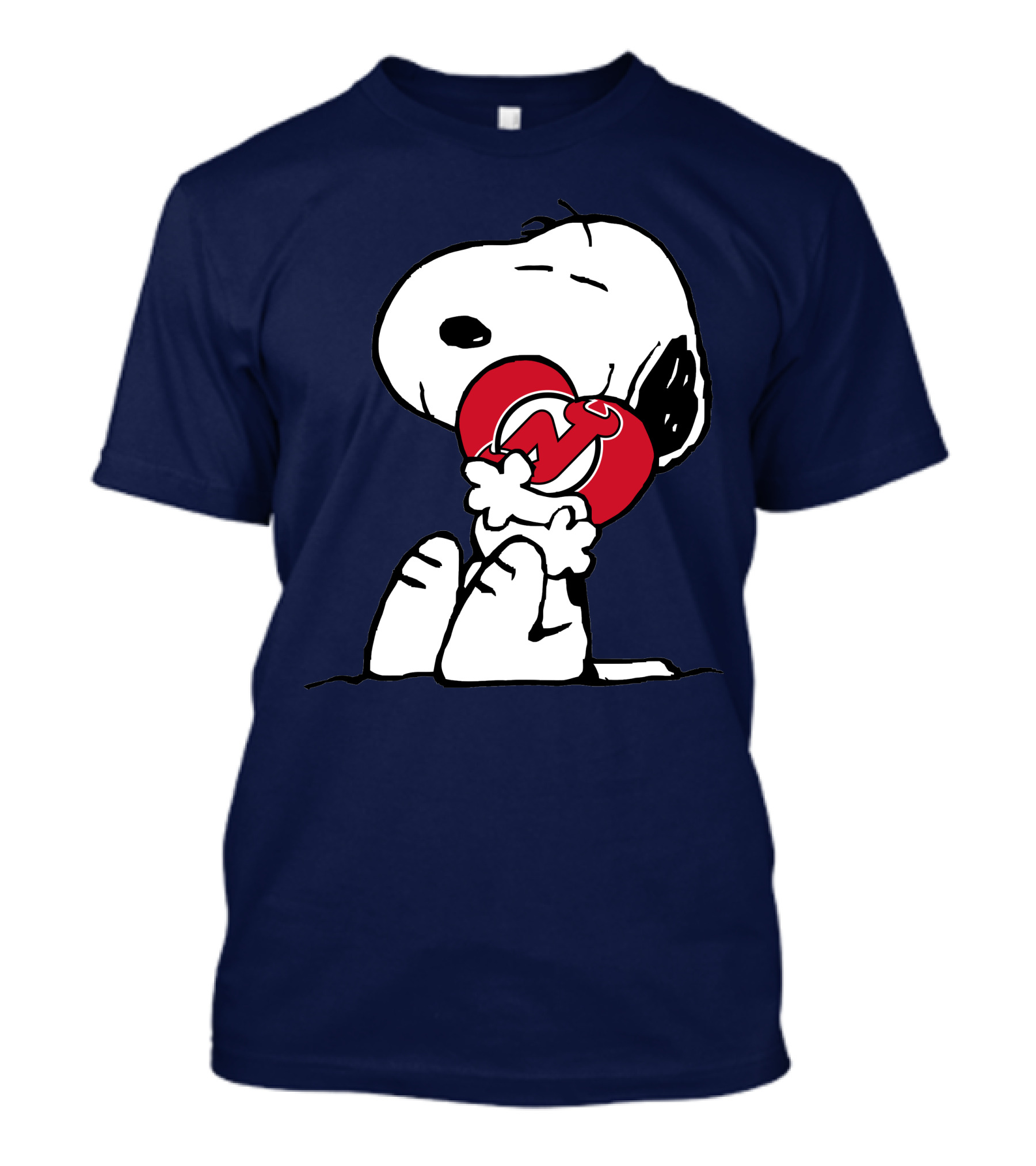 New Jersey Devils Snoopy Hugging Hockey T-Shirt