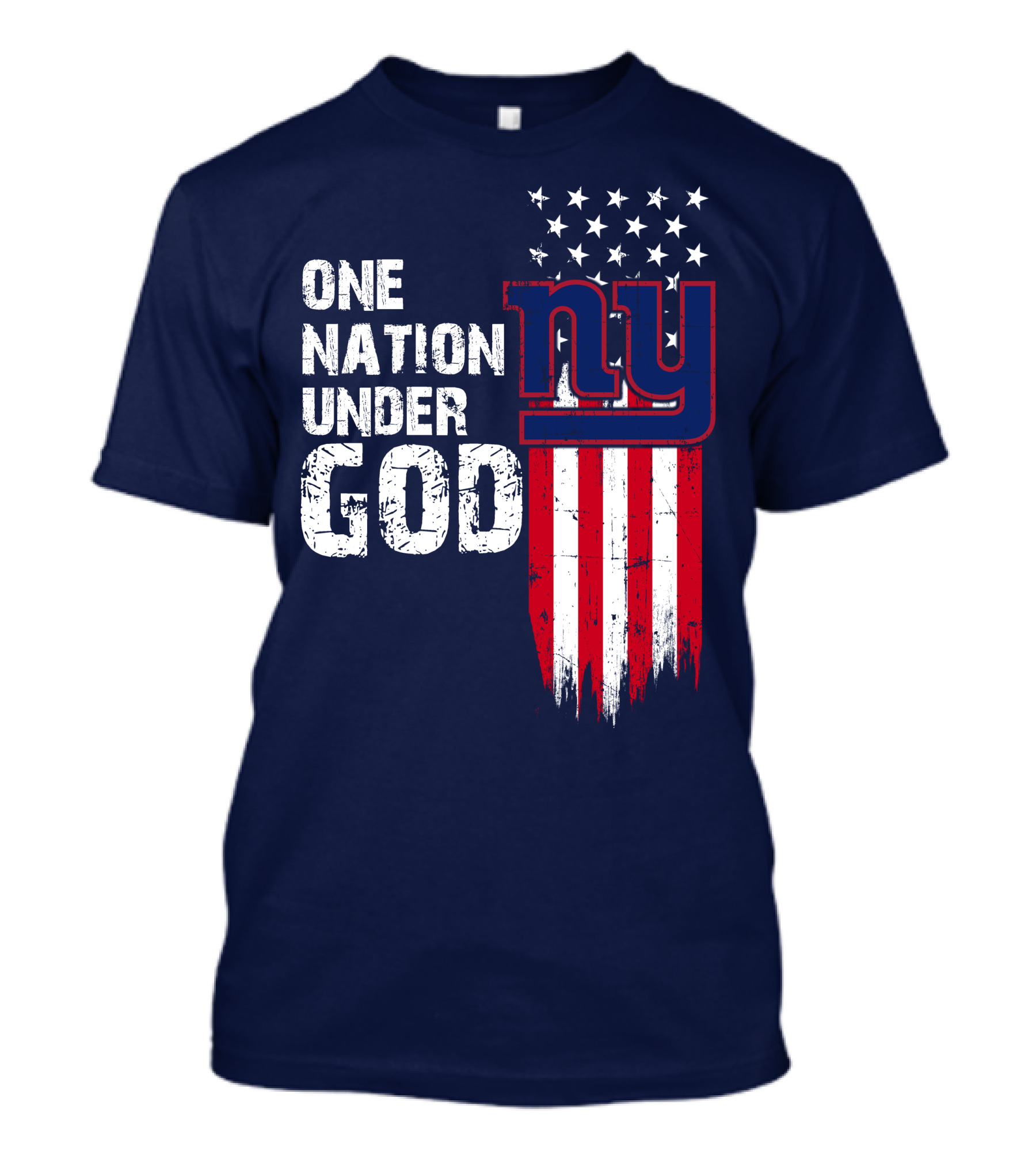 One Nation Under God Ny American Flag Design New York Giants T-Shirt