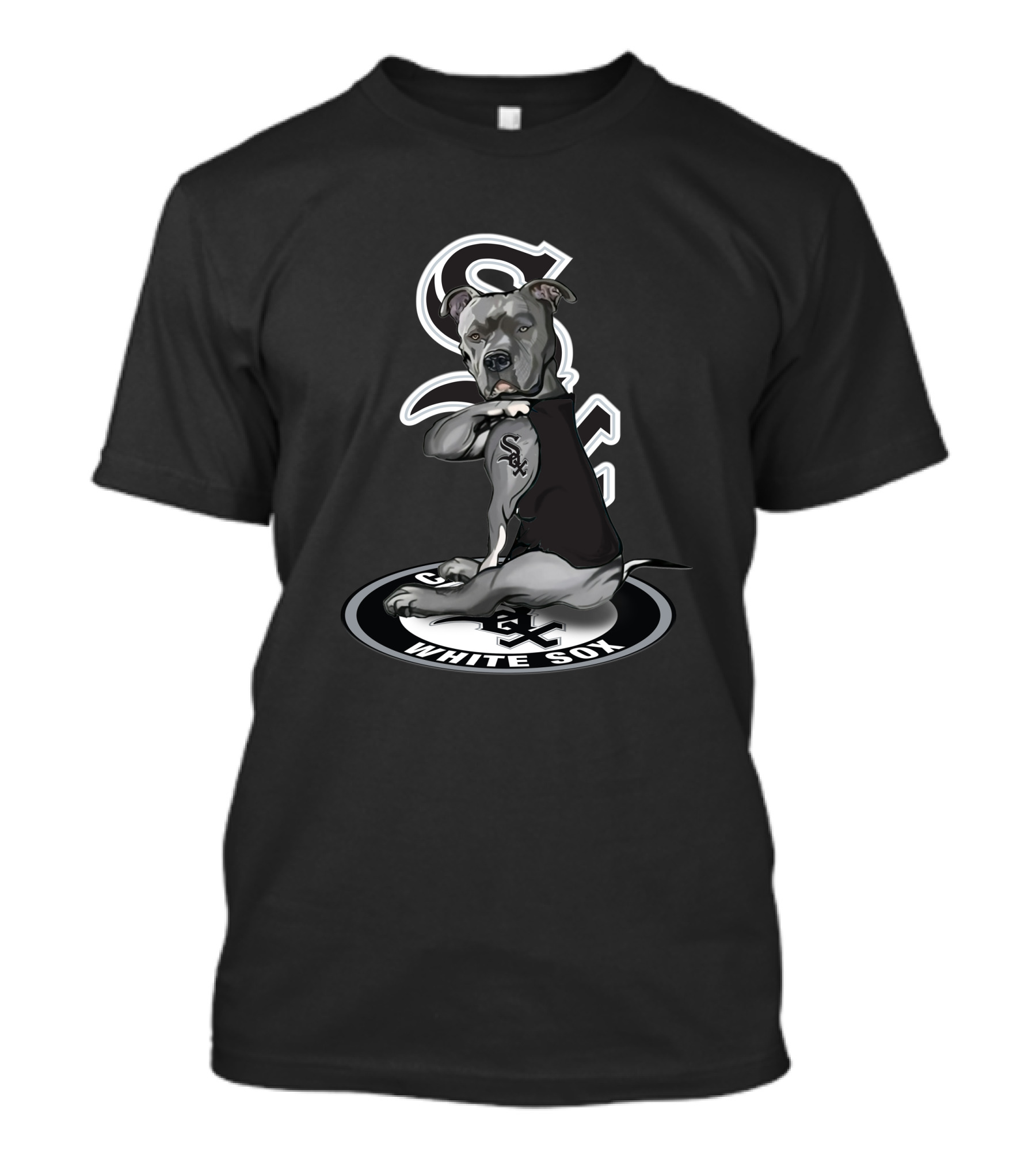 Chicago White Sox Dog With Tattoo And Sox T-Shirt