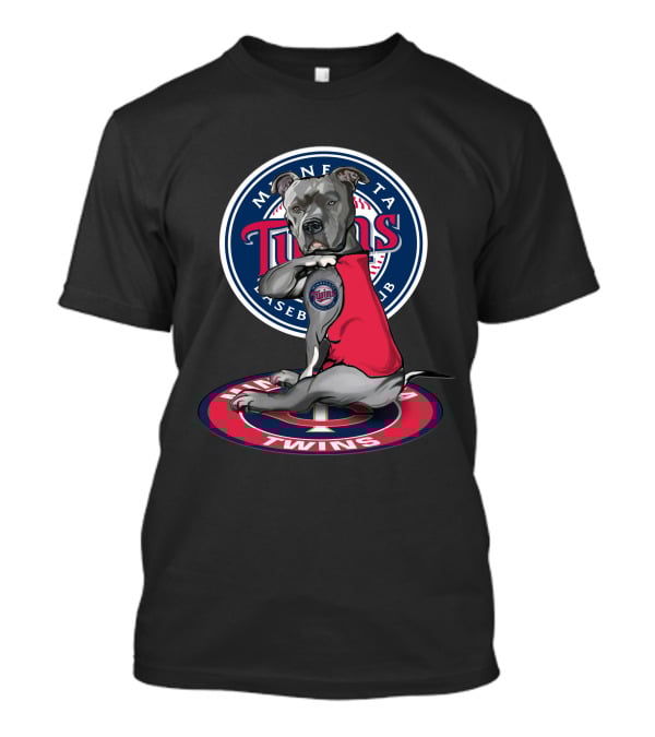 Minnesota Twins Baseball Club Dog With Logo And Red T-Shirt