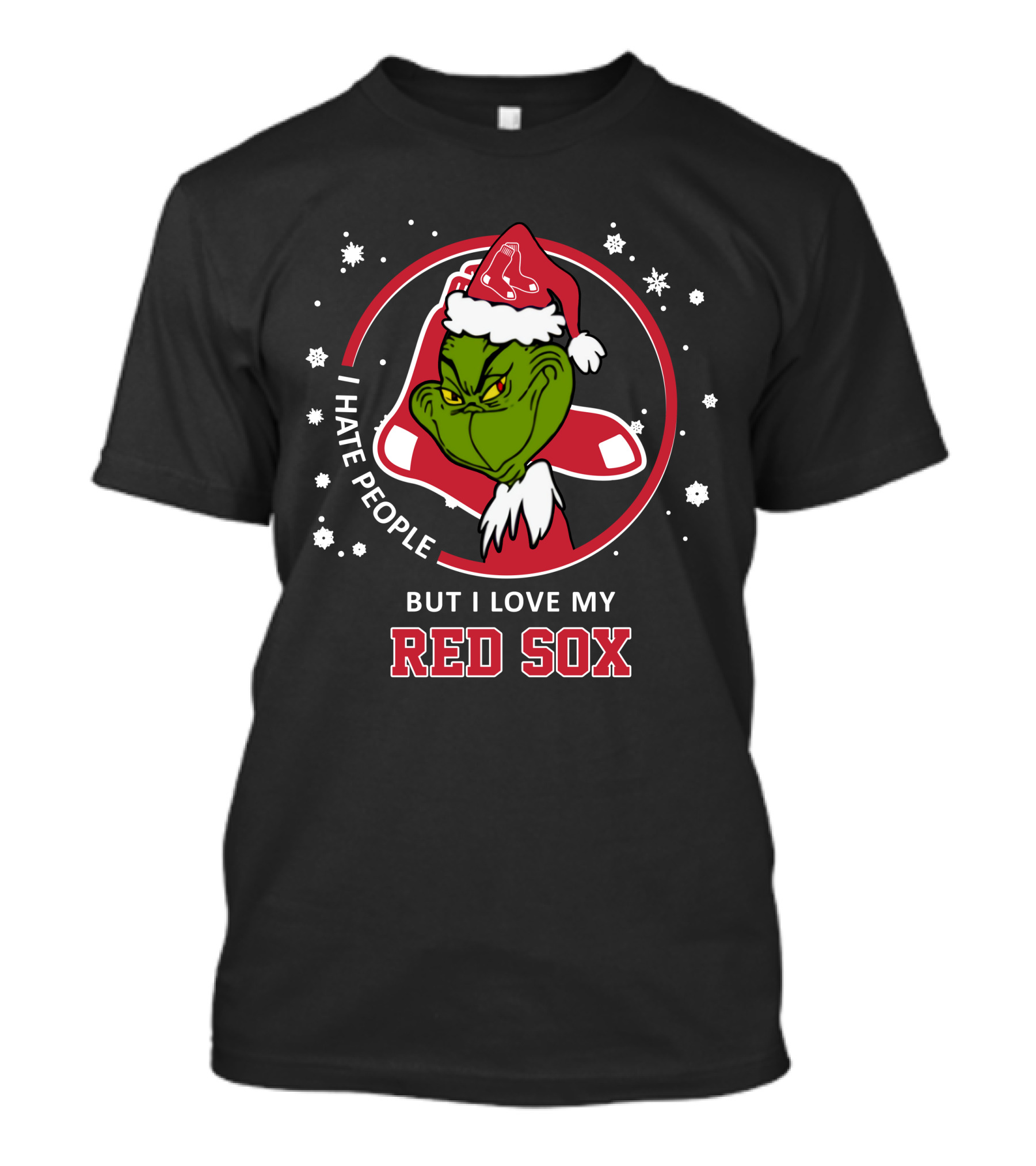 I Hate People But I Love My Boston Red Sox Grinch T-Shirt