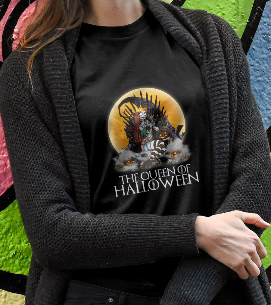 The Queen Of Halloween Throne With Monsters T-Shirt