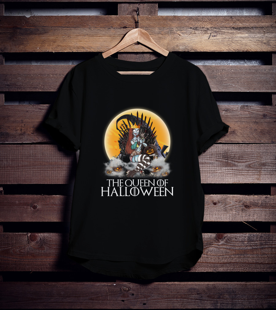 The Queen Of Halloween Throne With Monsters T-Shirt